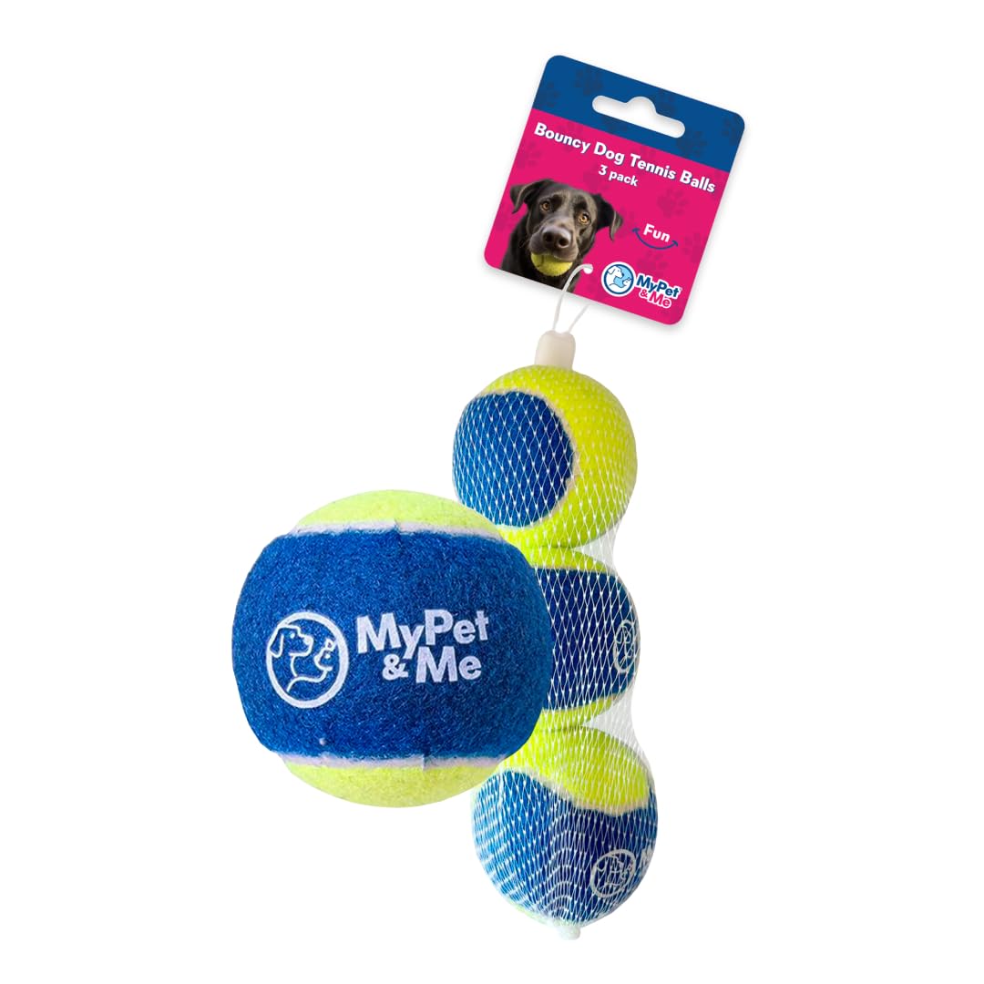 My Pet & Me - Durable Dog Tennis Balls - 2.5-Inch | Bouncy, Chew-Resistant Dog Toys For Fetch, Teething, Indoor & Outdoor Play |