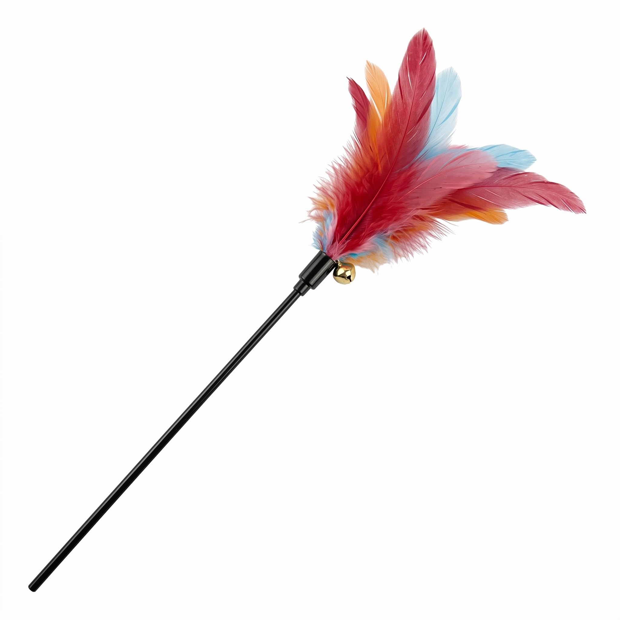 Bohobark 50Cm Long Cat Feather Wand Toy, Pet Teasing Training Playing Fun Interactive Toy, Feather Wand Playing Stick Toy For Ca