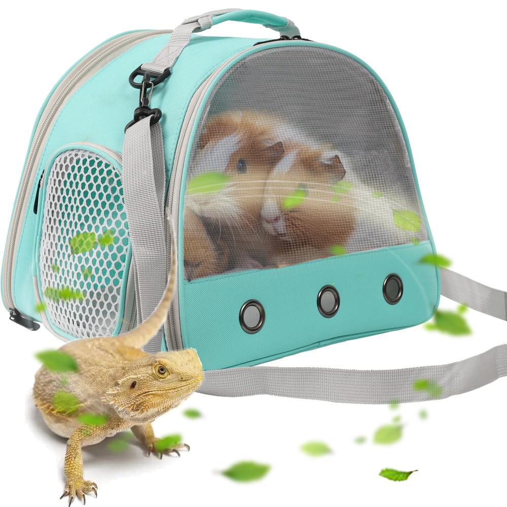 Guinea Pig Carrier,Guinea Pig Carrier For 2,Ventilation Carrier For Bearded Dragon,Reptile Travel Carrier For Lizards Sugar Glid