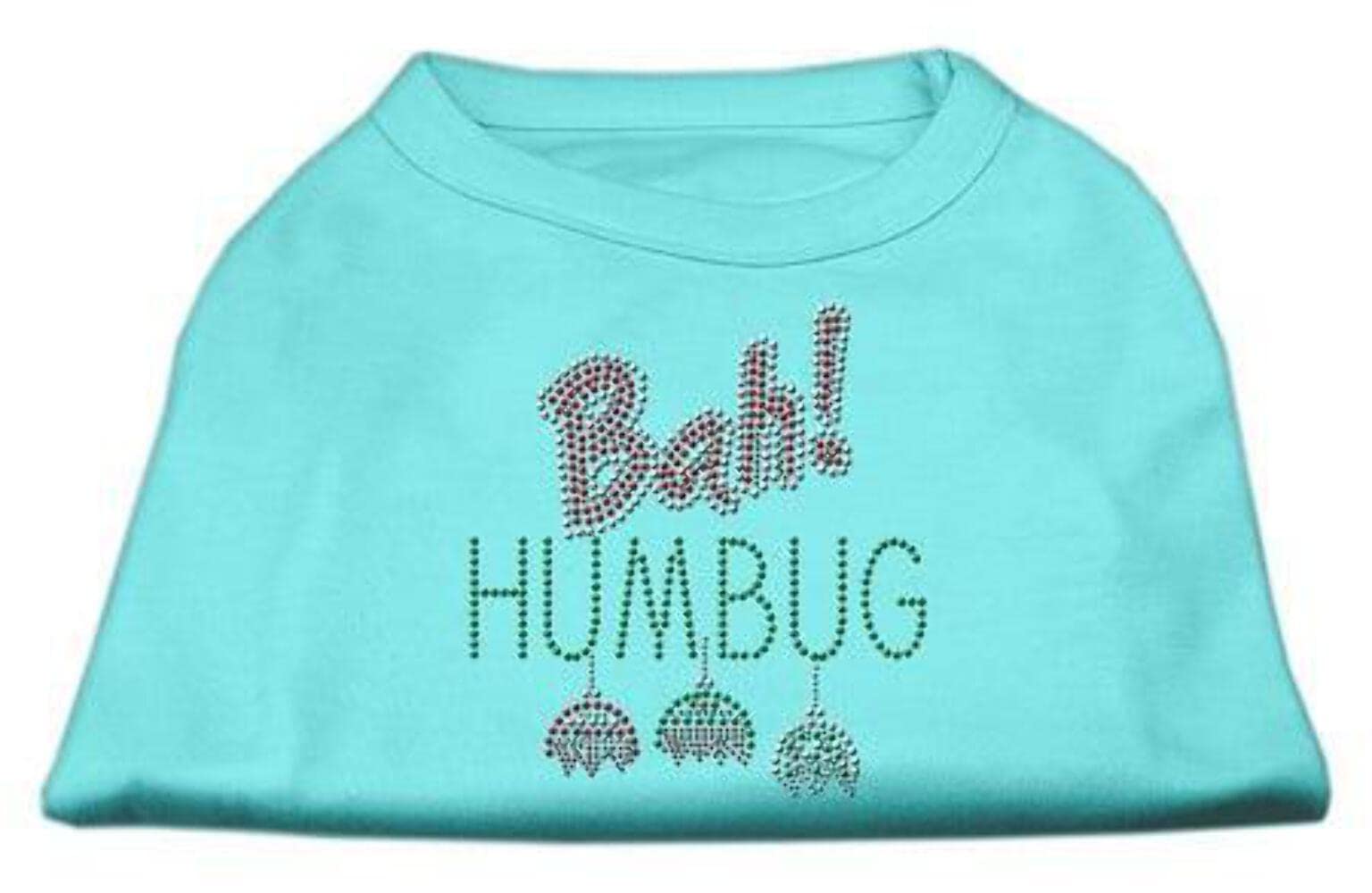 Christmas Pet Dog & Cat Shirt Rhinestone, 'Bah Humbug' Blue 2Xl (20-25 Lbs.)