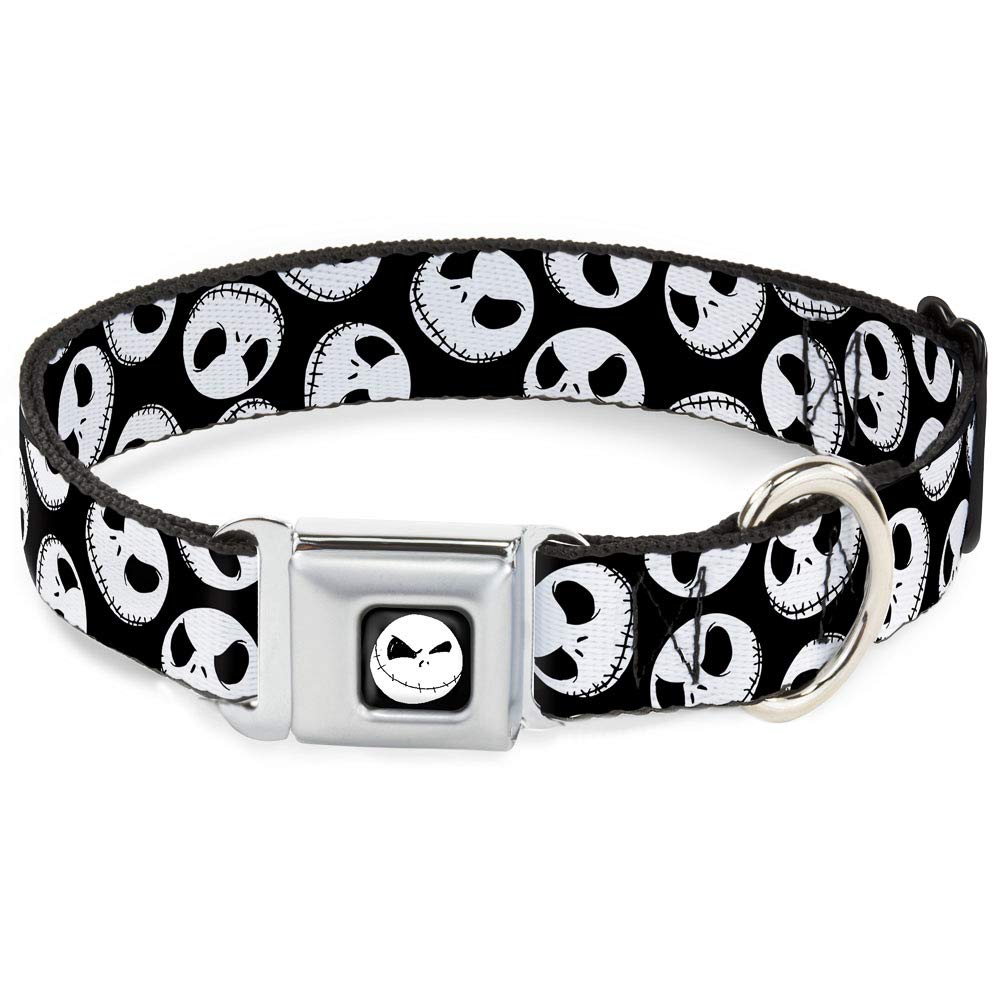Buckle-Down Seatbelt Buckle Dog Collar - Nbc Jack Expressions Scattered Black/White - 1' Wide - Fits 11-17' Neck - Medium