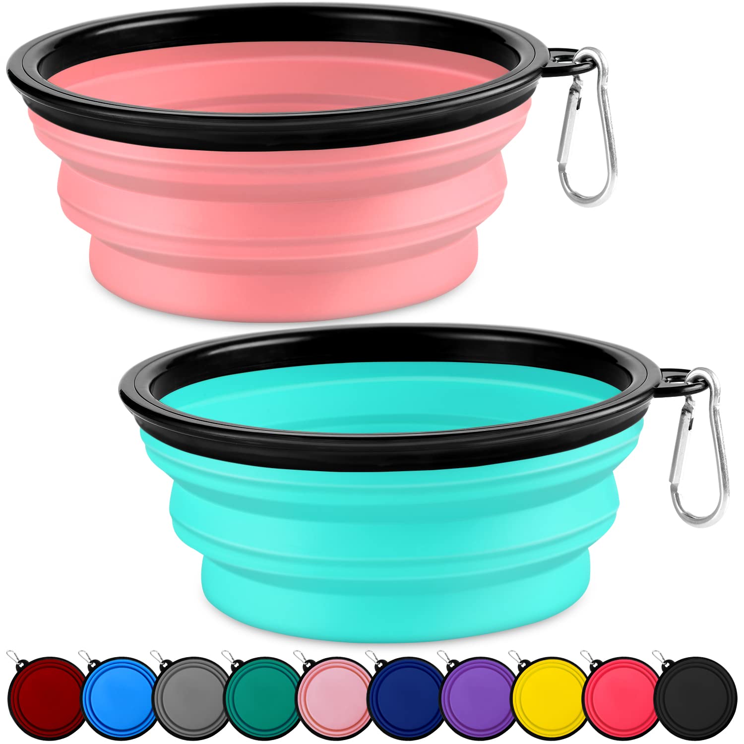 Paercute Collapsible Dog Bowl, Lightweight And Portable, Ideal For Camping, Hiking, And Outdoor Use