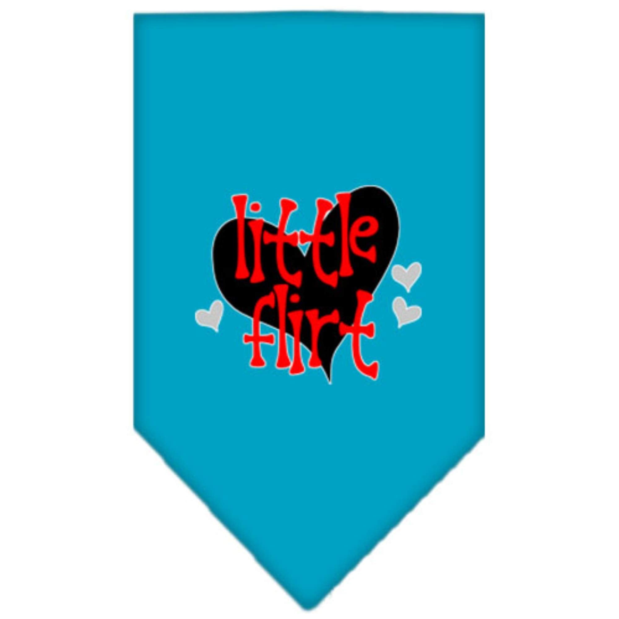 Mirage Pet Product Little Flirt Screen Print Bandana Turquoise Large