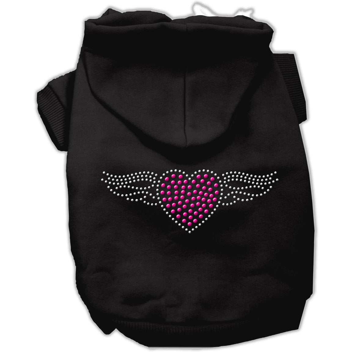 Pet, Dog & Cat Hoodie Rhinestone, &quot;Aviator&quot; Black MD (6-10 lbs.)