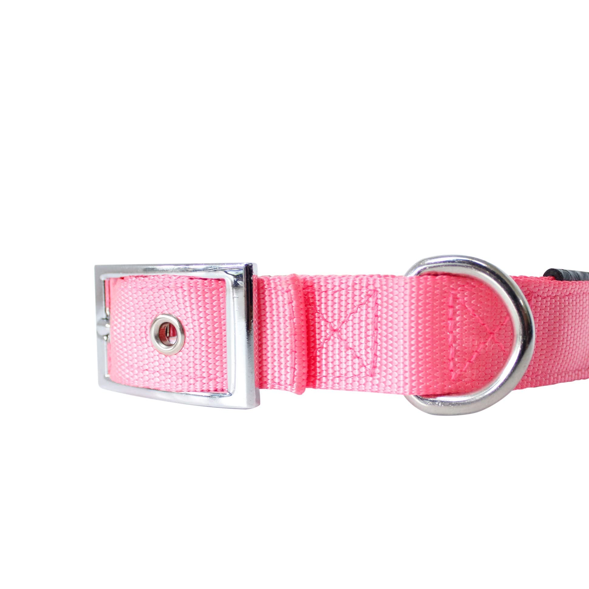 Downtown Pet Supply Deluxe Dog Collar - Padded Adjustable Dog Collar With Metal Buckle & D-Ring - Machine Washable & Water Resistant Thick Dog Collar - Pink - Xl - Extra Large Dog Collar