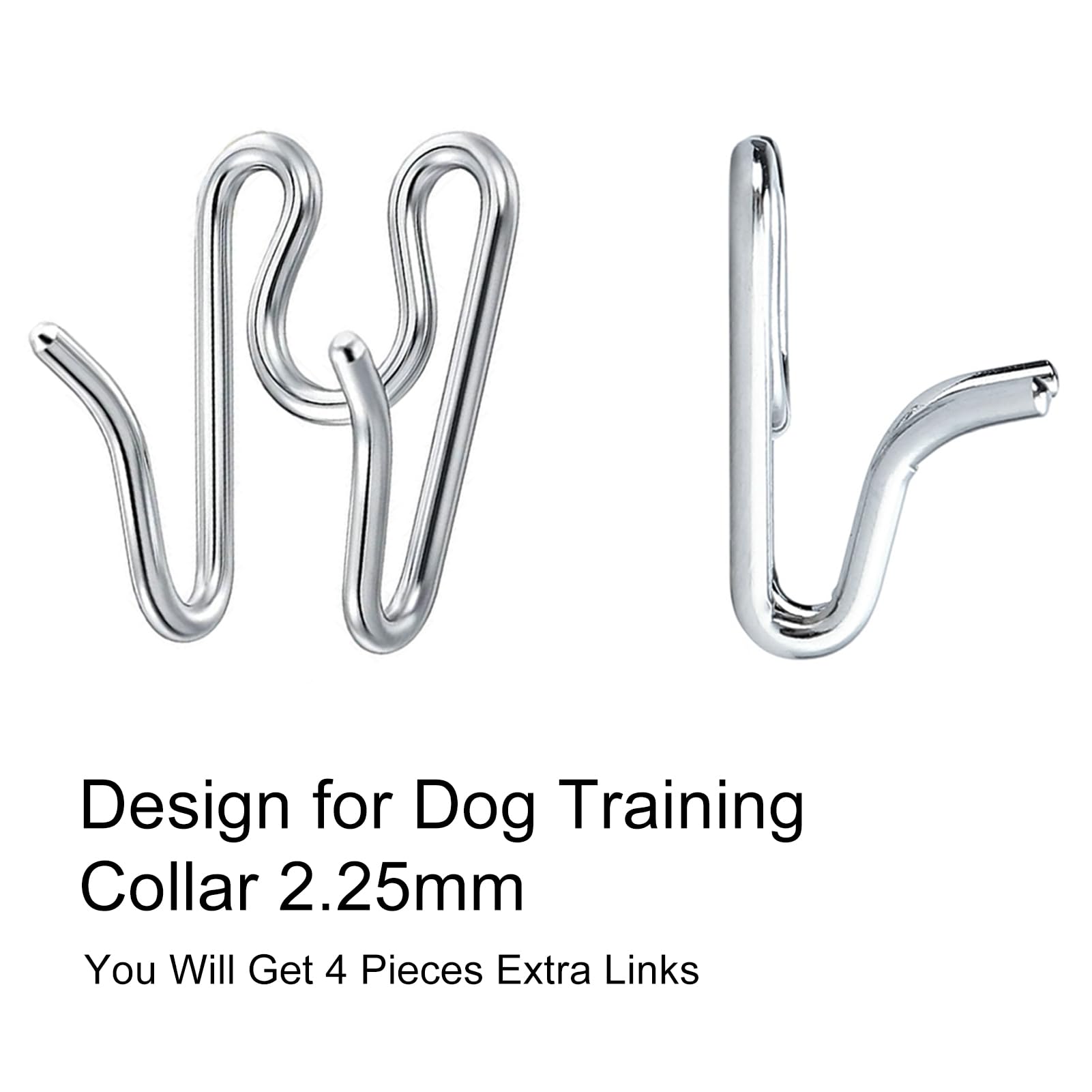 Jipimon Dog Collar Extra Links Designed For Training Collars (4 Pack) Steel Chrome Plated Dog Training Collar Links (2.25Mm, Sil