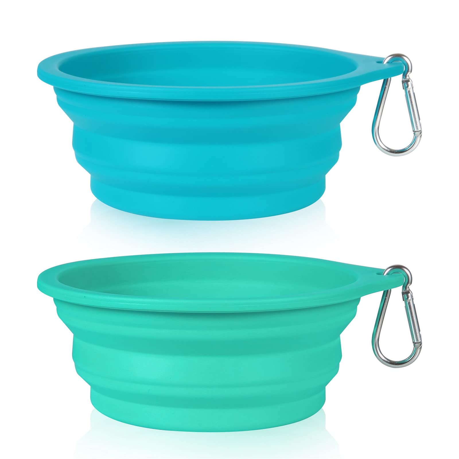 SLSON 2Pack Collapsible Dog Bowl,Integrated Molding Travel Bowl No Plastic Rim Pet Feeding Bowls for Walking Traveling Outdoors,