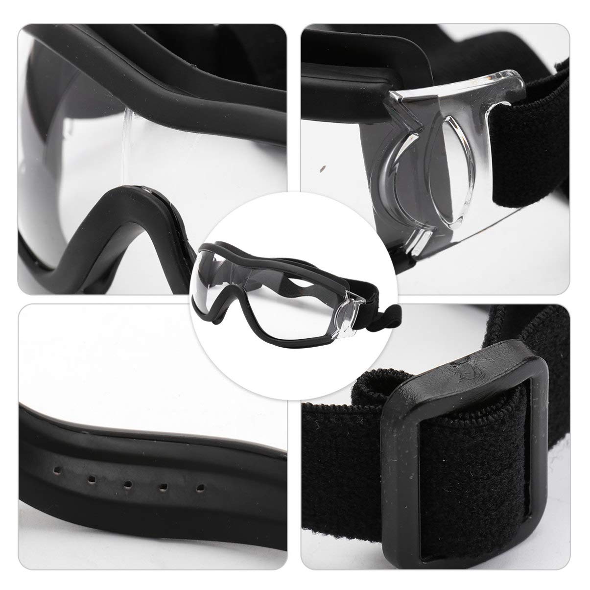 Ultechnovo Pet Goggles Eye Protective Glasses Anti-Uv,Windproof,Waterproof Eye Goggles For Medium-Sized Or Large Dog (Transparen