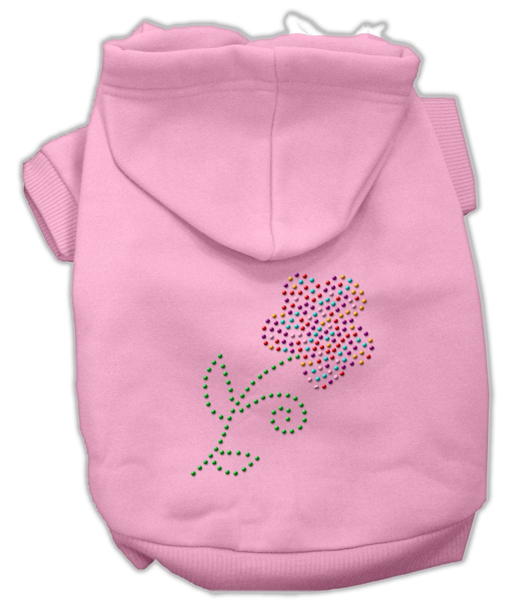 Mirage Pet Products 54-49 LGPK Multi-Colored Flower Rhinestone Pink Pet Hoodie, Large