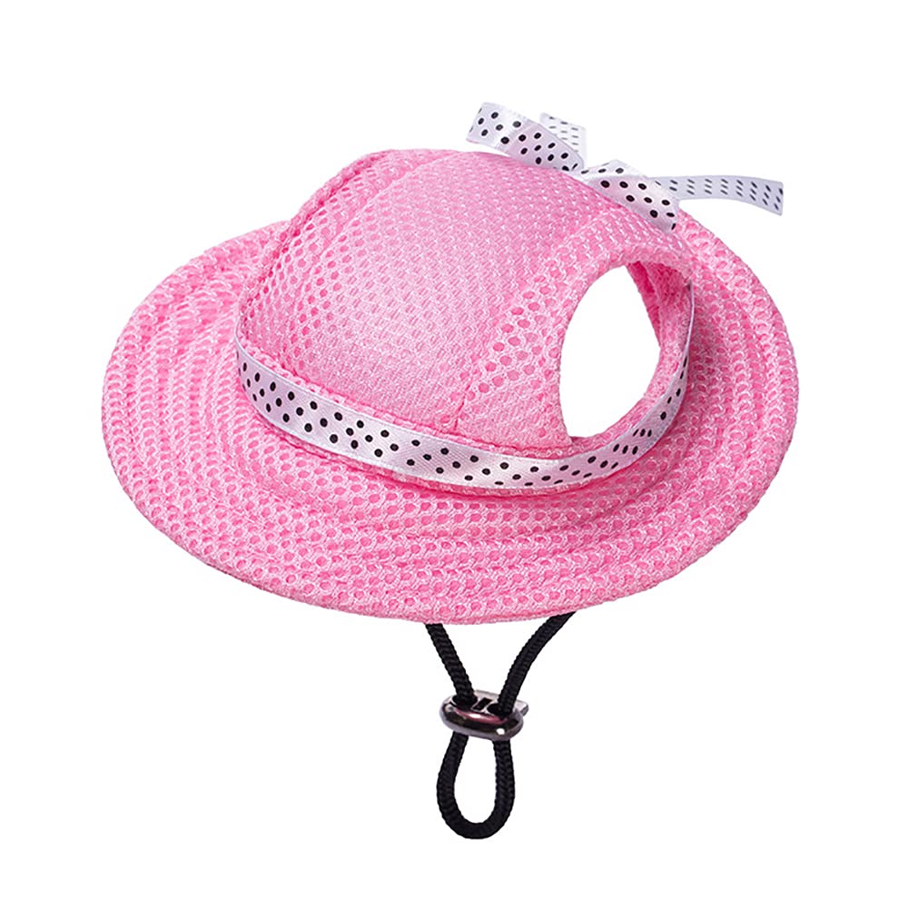 Marupet Round Brim Princess Hat Visor Hat Pet Dog Mesh Porous Sun Hat With Ear Holes For Small, Extra Small Dog Teddy, Pug, Chihuahua, Shih Tzu, Yorkshire Terriers, Papillon Pink M