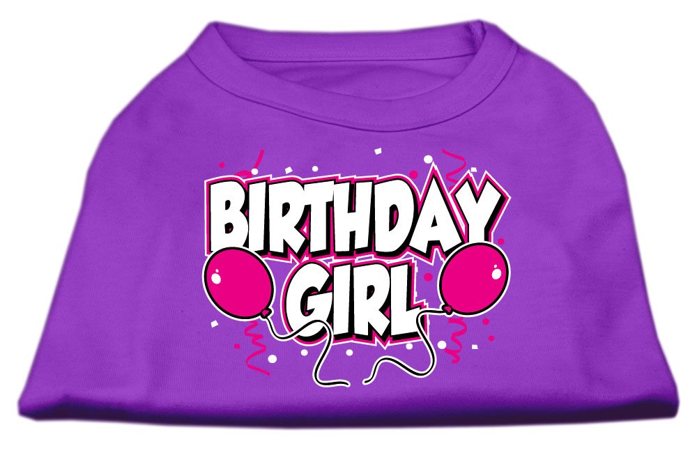 Pet Dog & Cat Shirt Screen Printed, Birthday Girl Purple Md (6-10 Lbs.)