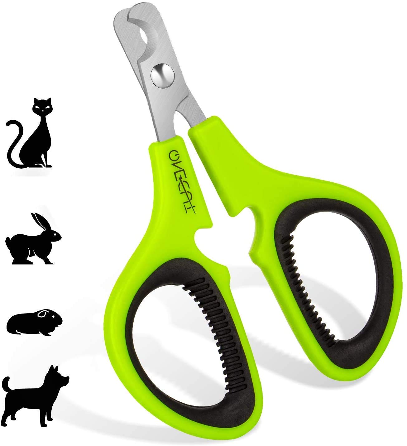 Onecut Pet Nail Clippers, Update Version Cat & Kitten Claw Nail Clippers For Trimming, Professional Pet Nail Clippers Best For A Cat, Puppy,Rabbit, Kitten & Small Dog,Sharp & Safe (Green)