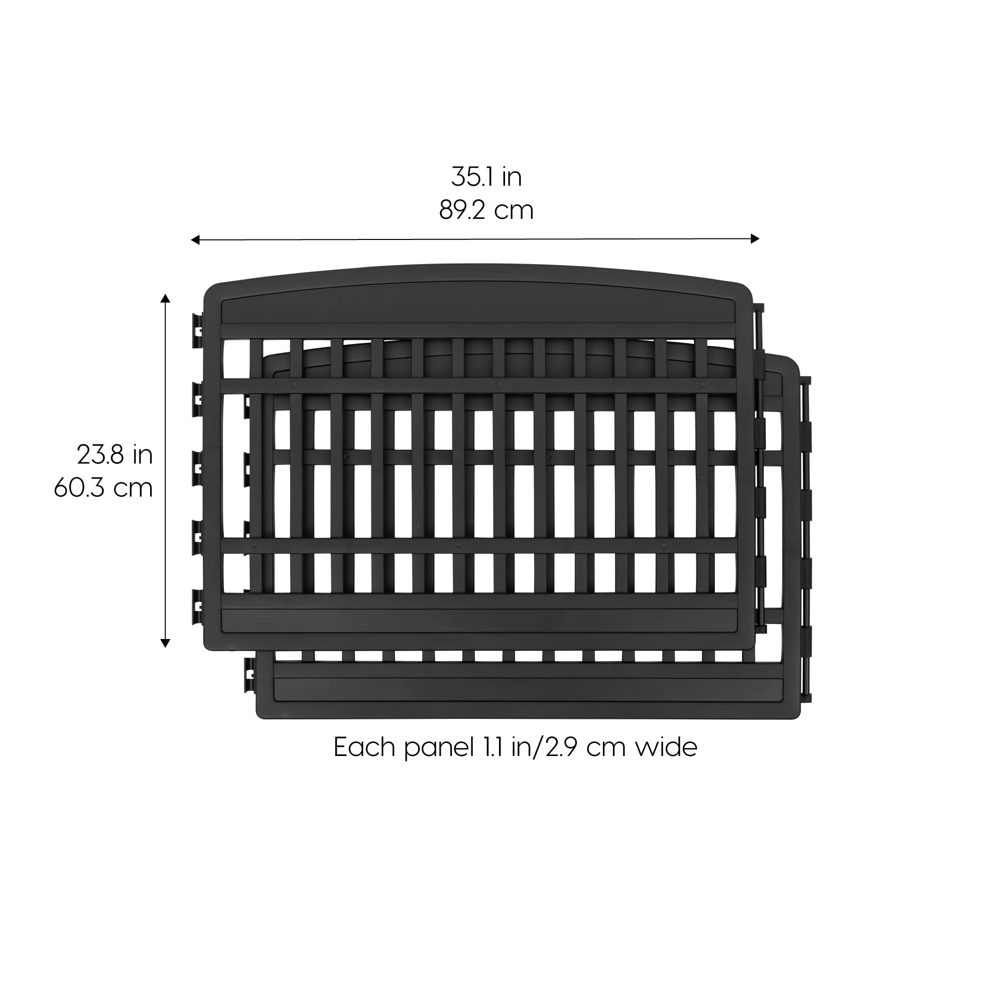 IRIS USA 24 2-Panel Add-On Panels, Pet Dog Puppy Playpen, Foldable, Customizable, Black