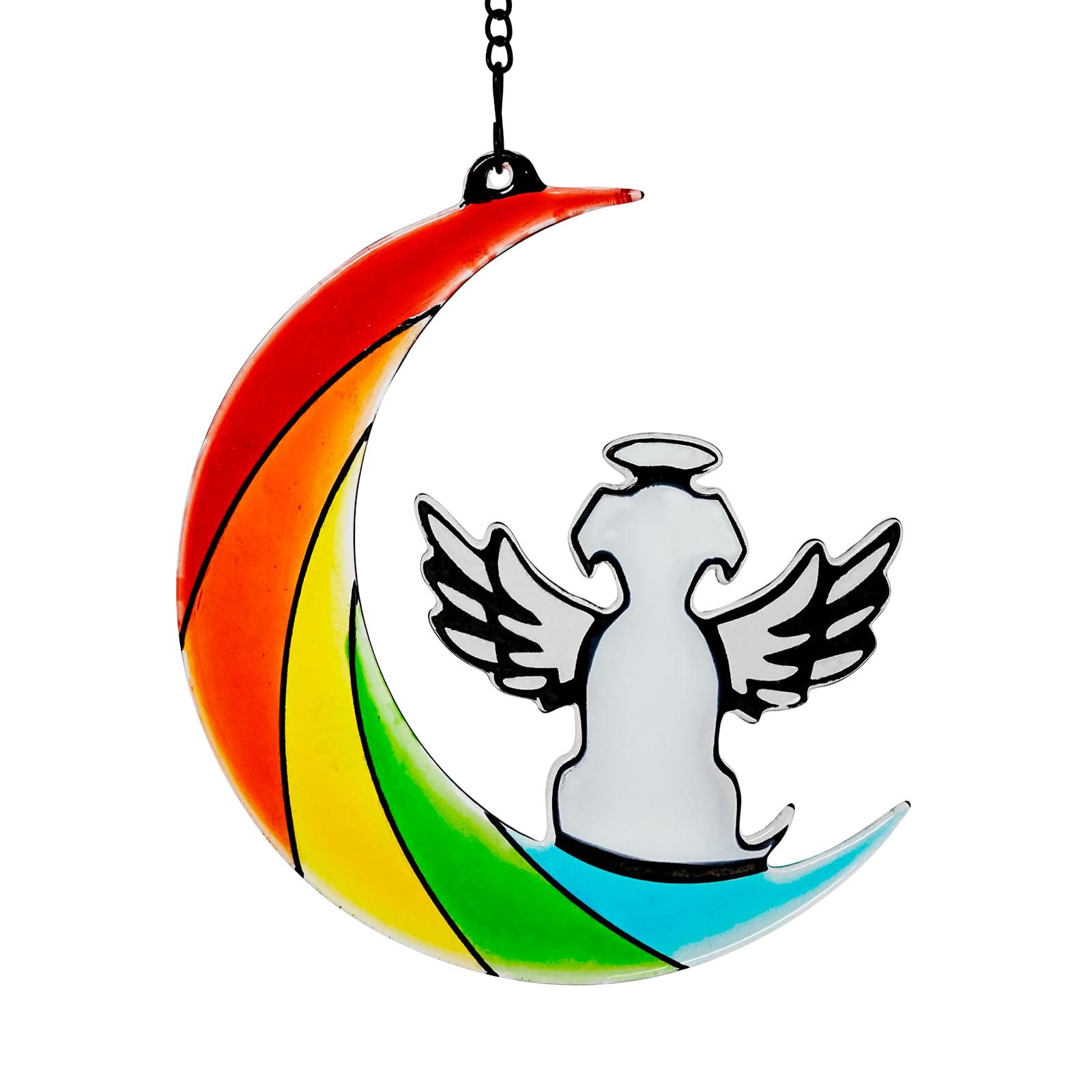 Leotrag Stained Glass Dog Memorial Gifts For Loss Of Dog, Handmade Pet Memorial Gift, Rainbow Bridge