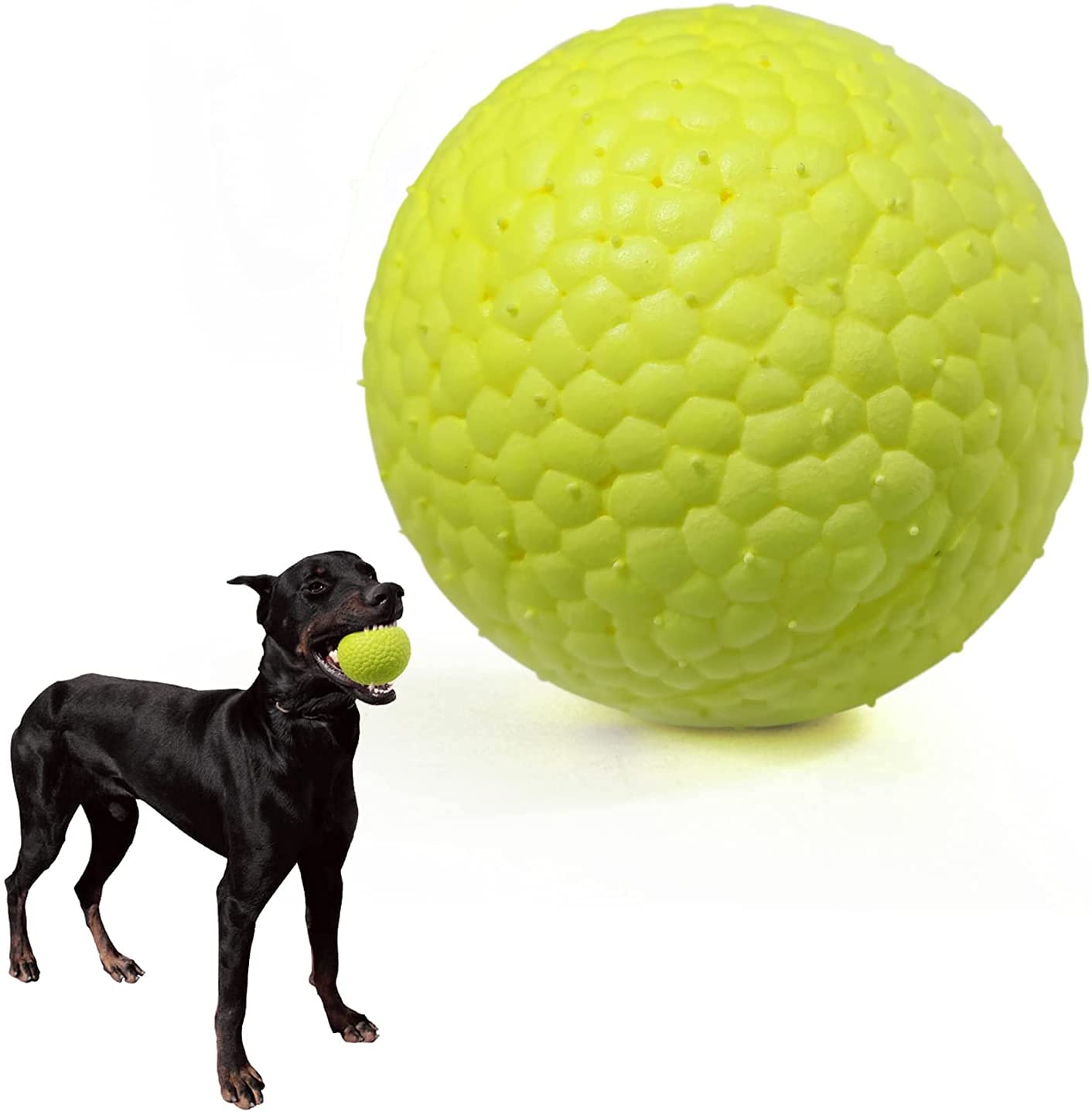 Dog Balls, Rubber Chew Ball Toy, Non-Toxic, Bite Resistant Interactive Training Toy Ball IQ Puzzle for Small Medium Dogs