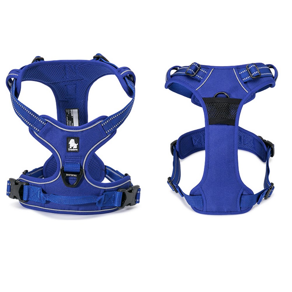 True Love Adjustable No-Pull Dog Harness Reflective Pup Vest Harnesses Comfortable Control Brilliant Colors Truelove Tlh5651(Royal Blue,L)