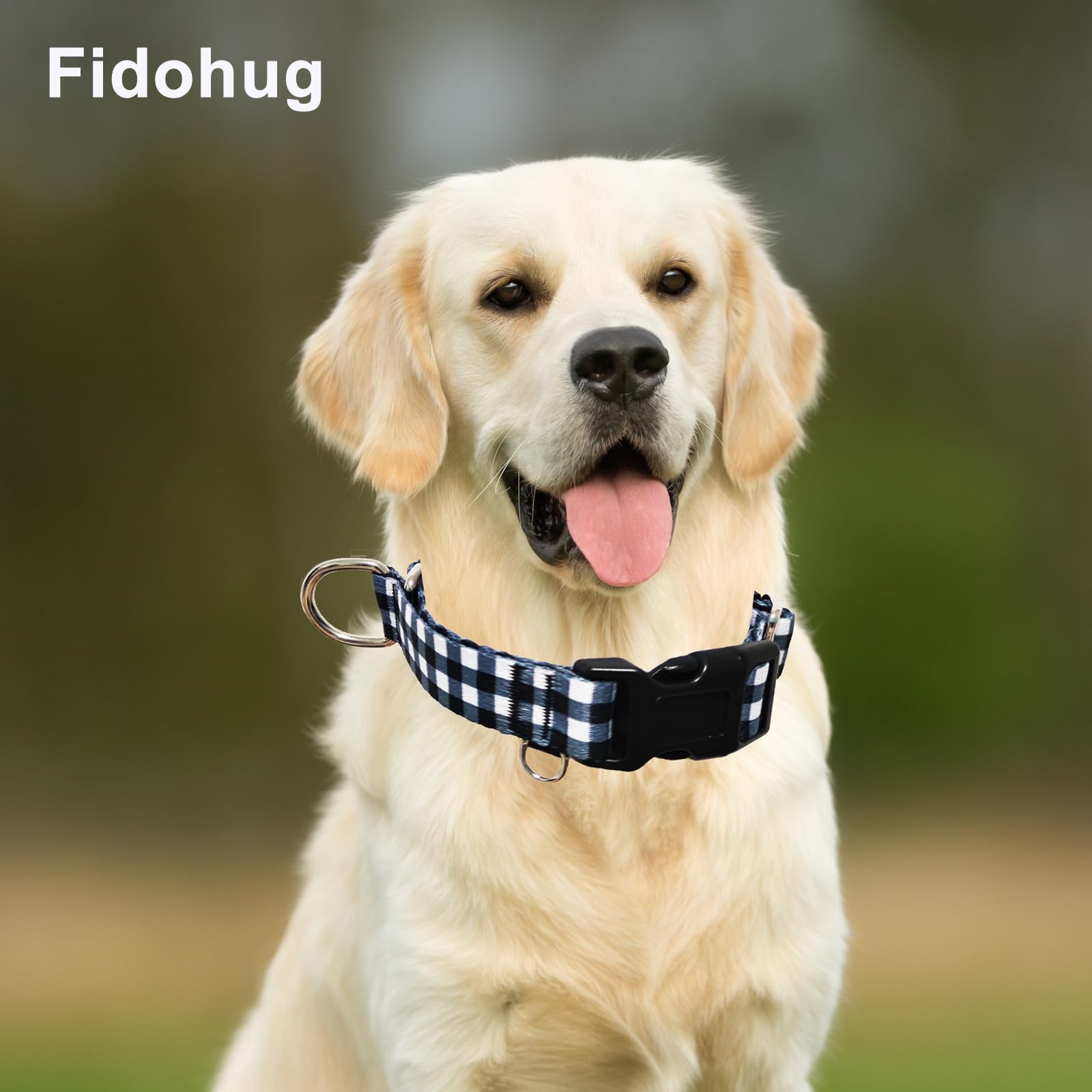 Fidohug Martingale Collar For Small Dogs With Buckle Adjustable Nylon No Pull Training Dog Collars (Black White Checkered, Small