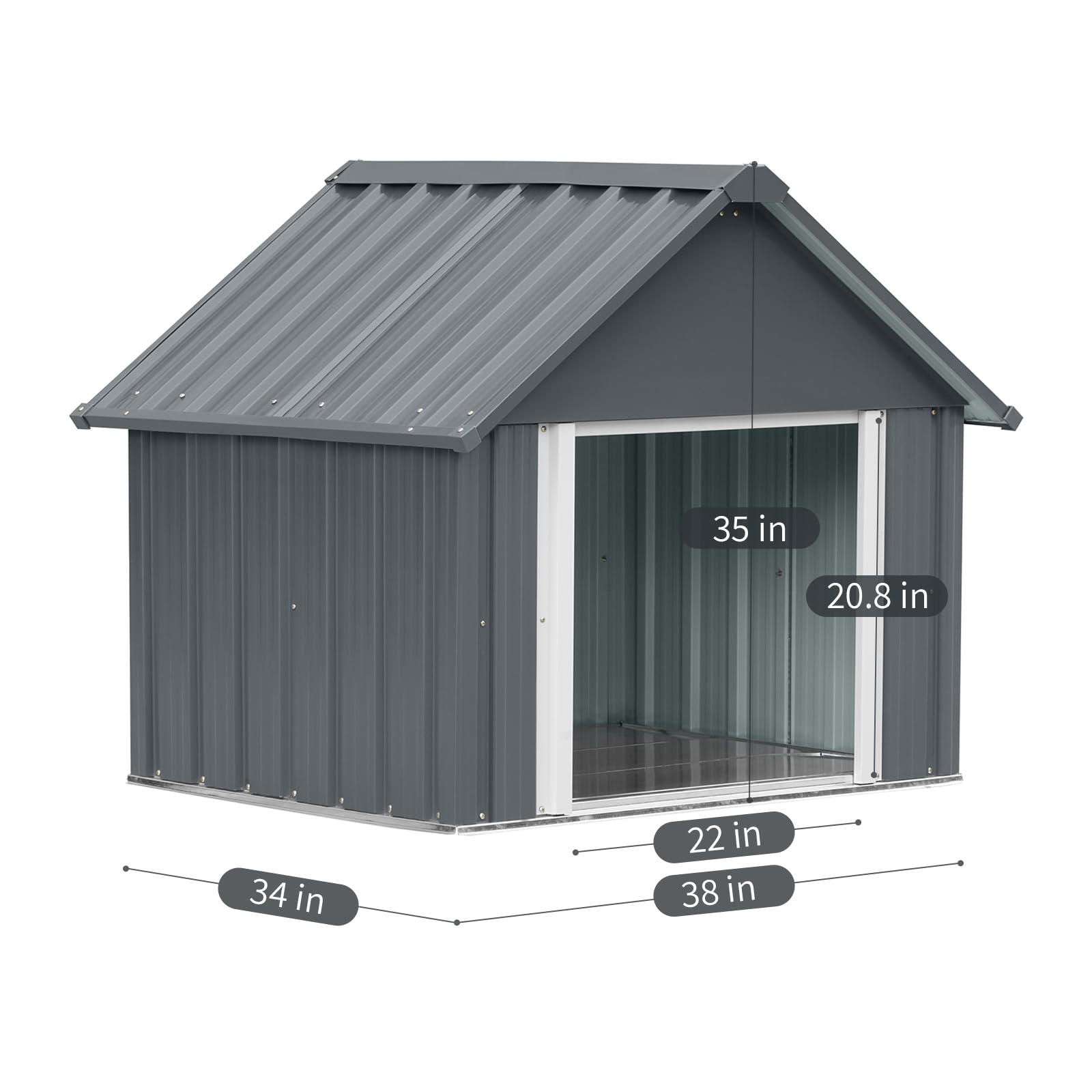 Rypetmia 34 X 38 X 35 Inches Dog House, Indoor Outdoor Doghouse For Medium Large Dogs, Weatherproof Puppy Shelter Sturdy And Lon