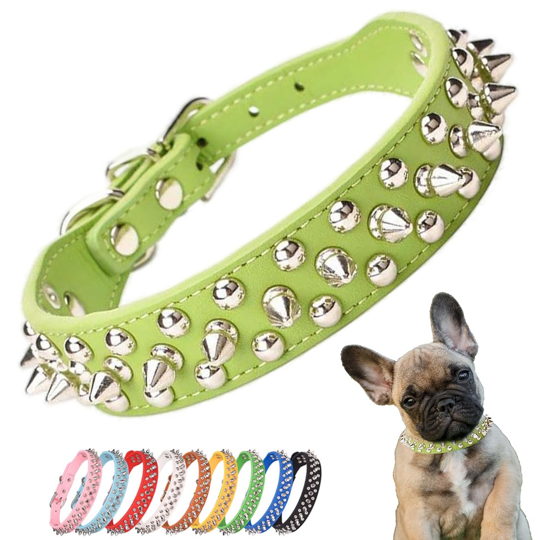 Spiked Collar For Dogs, Mushrooms Rivet Spike Cat Collar Anti-Bite Studded Protective Pet Neck Female Puppy Collars For Xxs Xs S