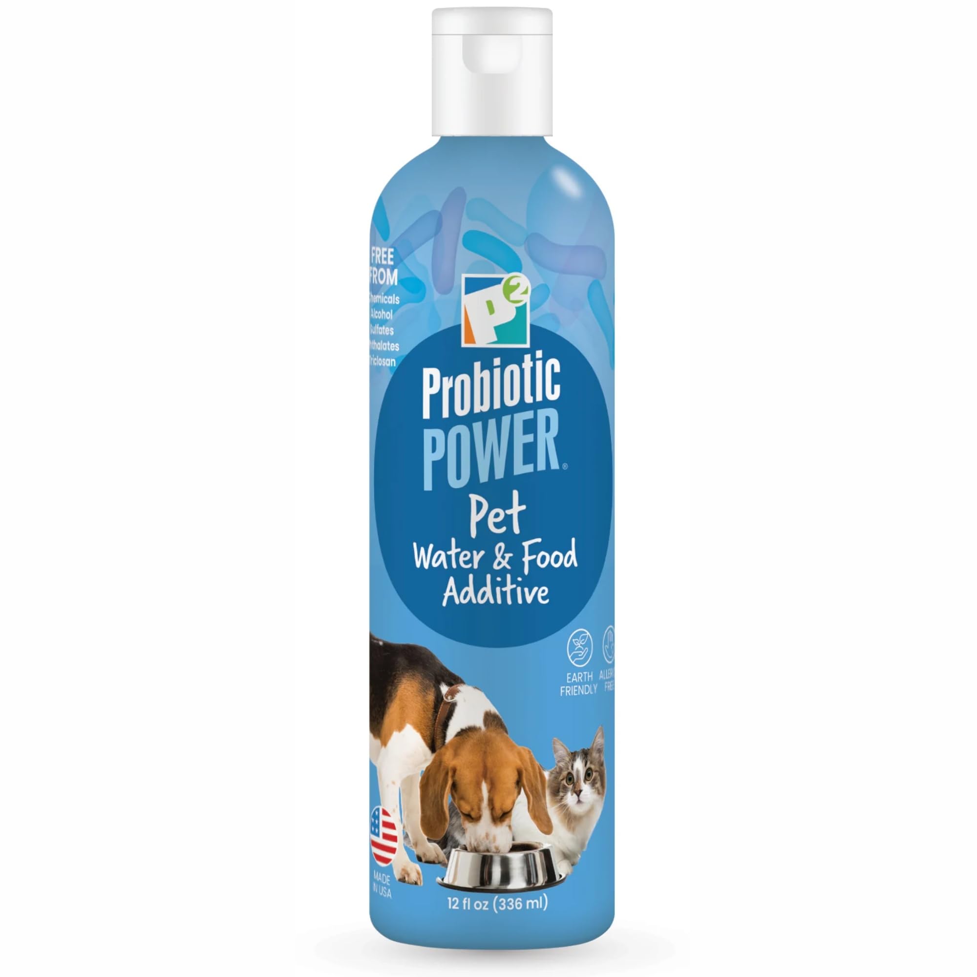 Probiotic Power Pet Water and Food Additive for Dogs, Cats, Horse, Reptiles & Birds - Supports Balanced Digestion, Immune Health