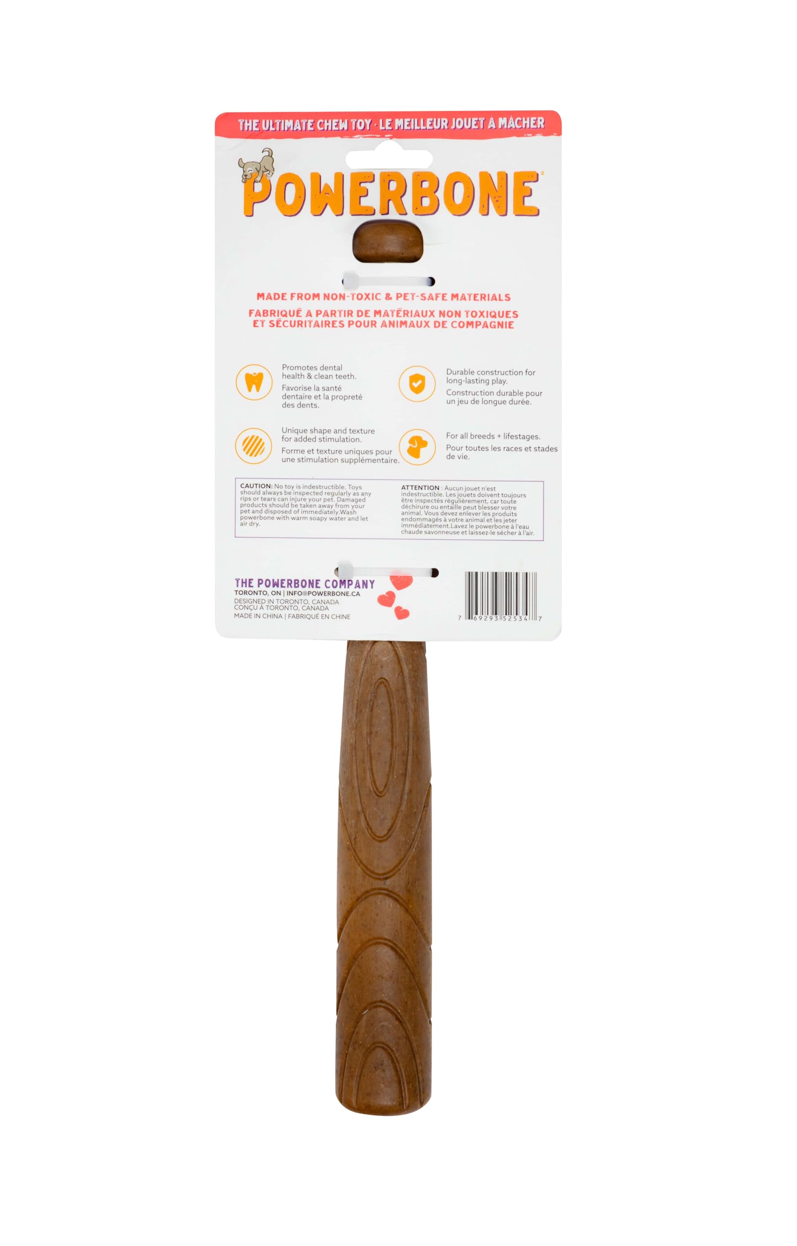 The CHEW Club POWERBONE Baseball Bat Dog Toy | Durable Nylon Chew Toy for Aggressive Chewers | Long-Lasting Teething Relief | Ke