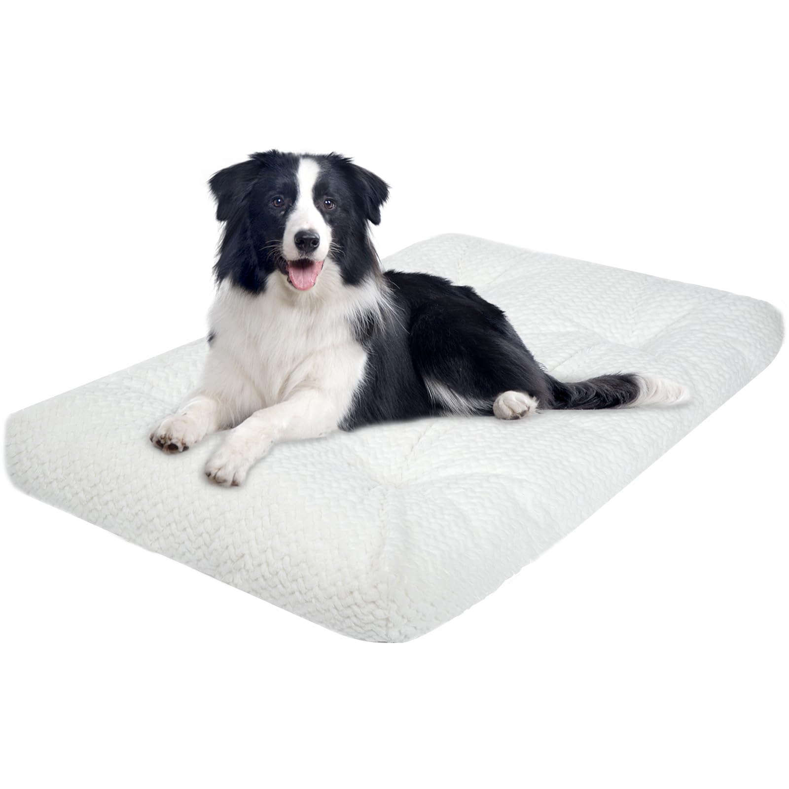 Kroser Deluxe Dog Crate Bed Mat, Soft Crate Pad, Machine Washable Pet Cage Mattress Reversible (Cool & Warm), Kennel Bed For Sma