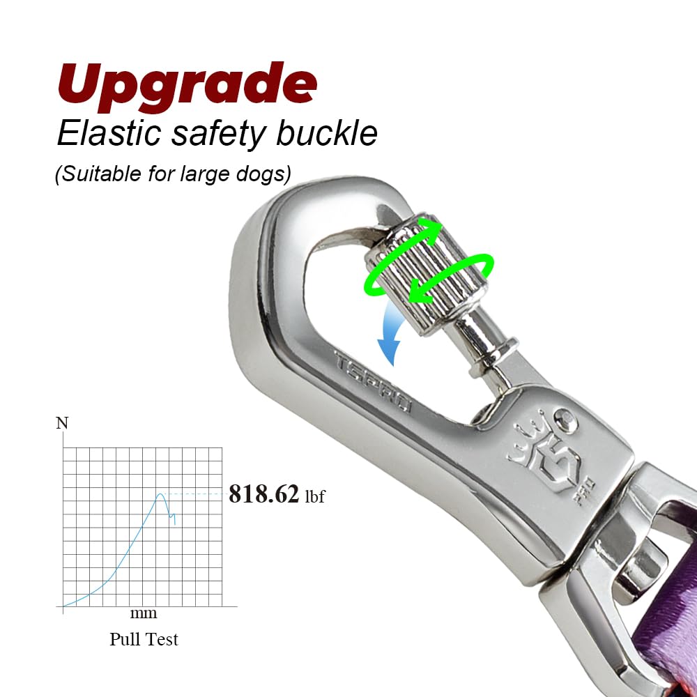 Tspro Dog Training Leash With Sturdy Metal Buckle, 20 Inches Adjustable Short Leash For Large Dogs, Comfortable Padded Handle (M