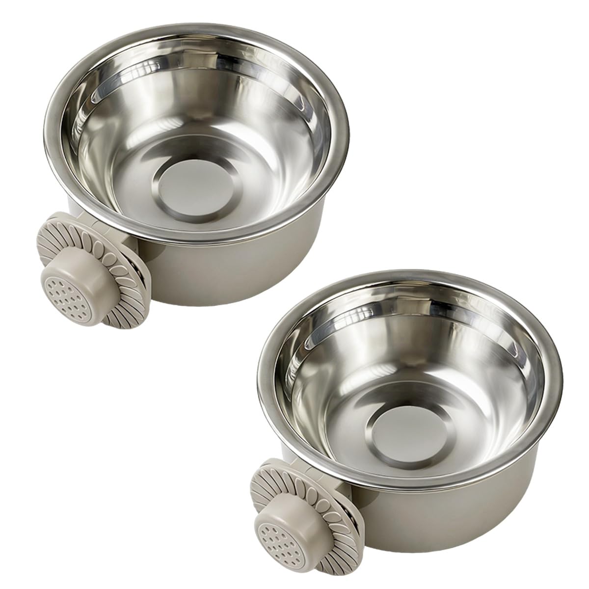 2Pcs Pets Lightweight Stainless Steel Bowl,Removable Stainless Steel Pet Hanging Food Water Feeder Bowl for Puppy Dog Cat Rabbit