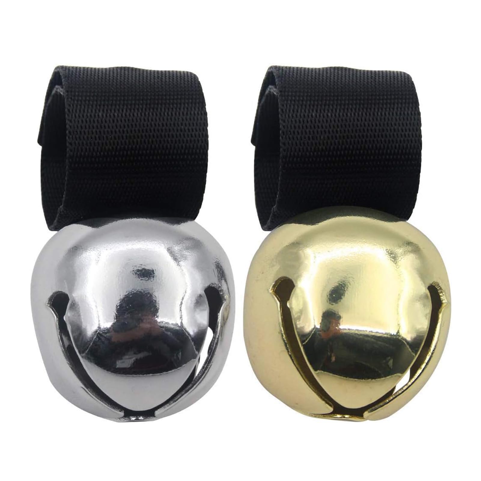 Scenereal Dog Collar Bell For Training, Hiking, Walking, Hunting, Pet Tracker, 2 Pack 1.0' Extra Loud Pet Bell For Save Wildlife And Birds (Bear Bell, Cow Bell) Gold | Silver For Small Medium Dogs
