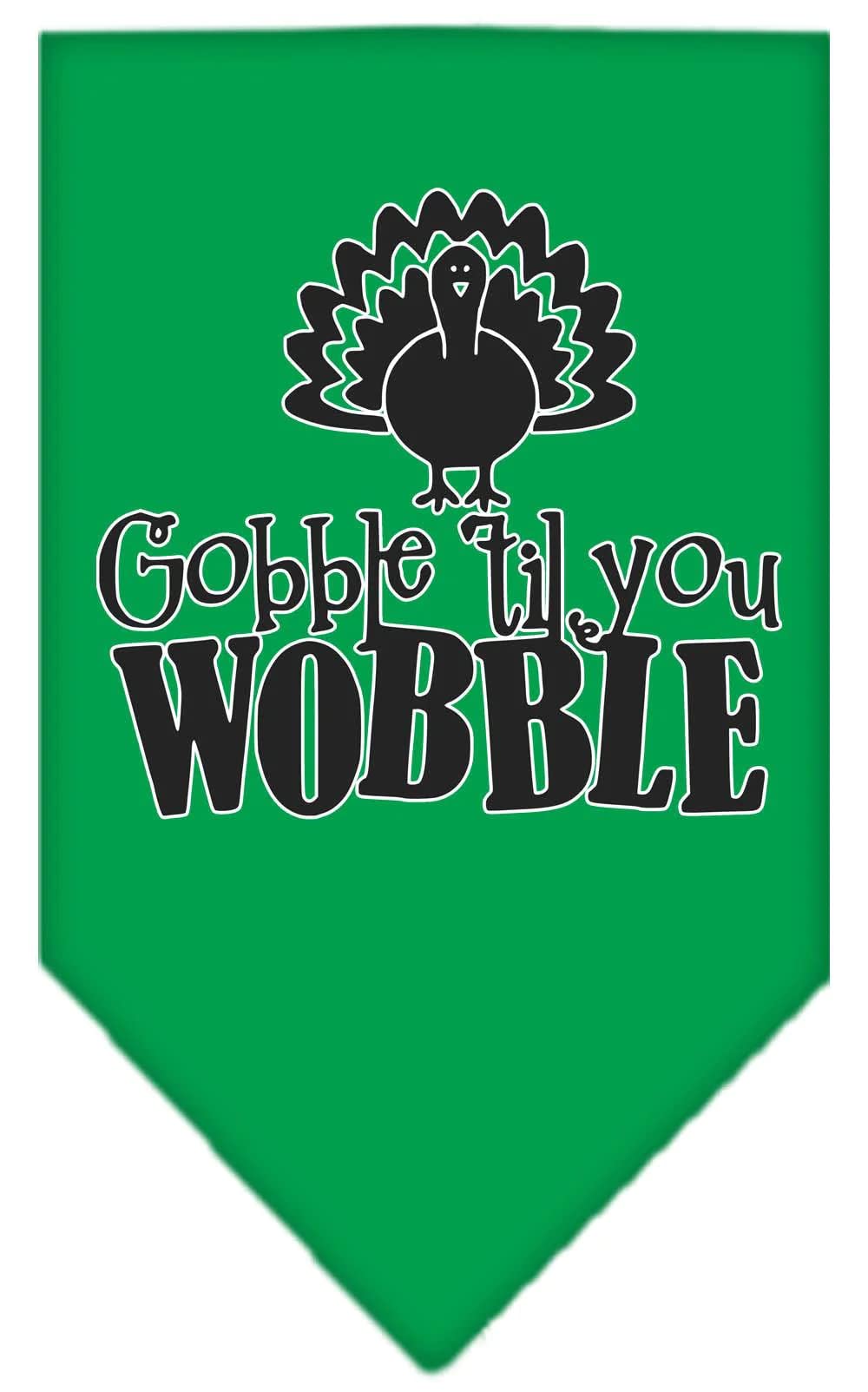 Mirage Pet Product Gobble til You Wobble Screen Print Bandana Navy Blue Large