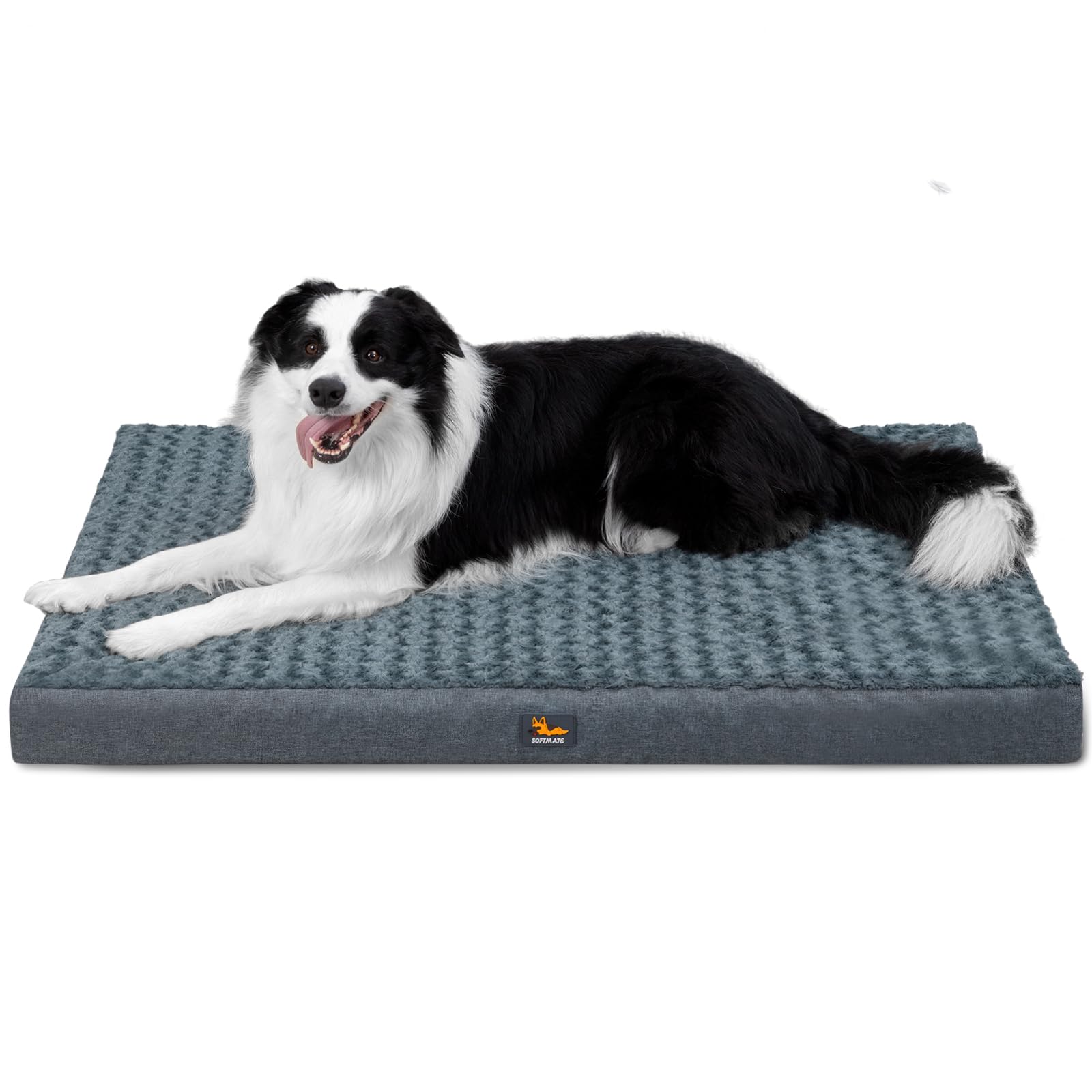 Softmate Large Dog Bed For Dogs Up To 65 Lbs With Orthopedic Foam Waterproof Cover Removable And Washable Cover Fluffy Dog Crate