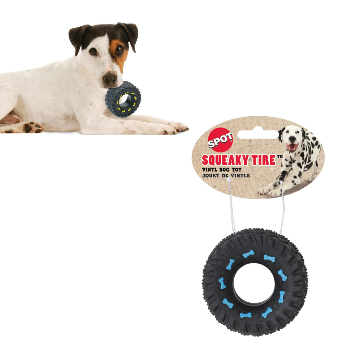 Ethical Squeaky Vinyl Tire Dog Toy, 3-1/2-Inch