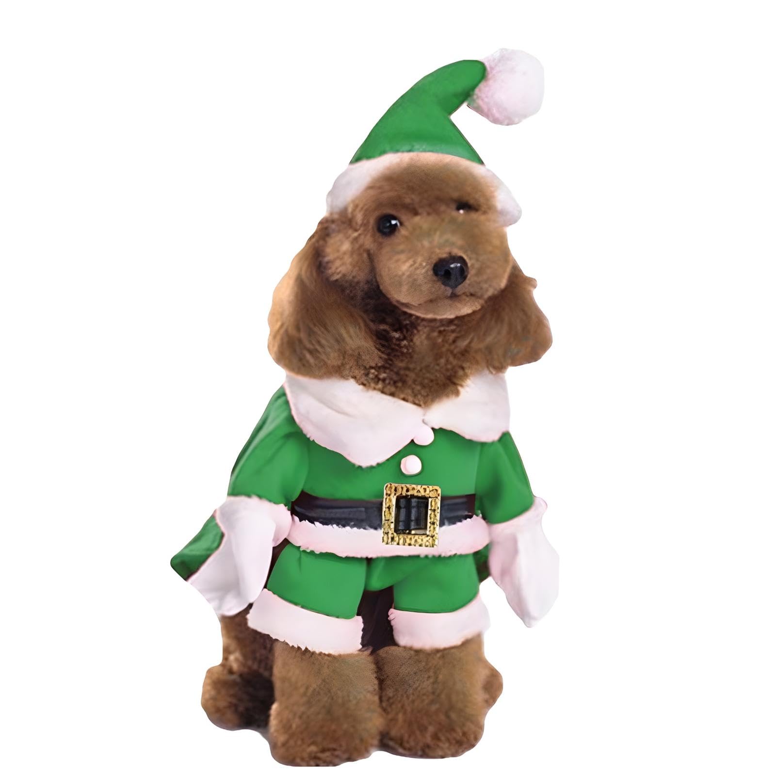 Nacoco Pet Christmas Costumes Dog Suit With Cap Santa Claus Suit Dog Hoodies Cat Xmas Costumes (Green, Xxl)