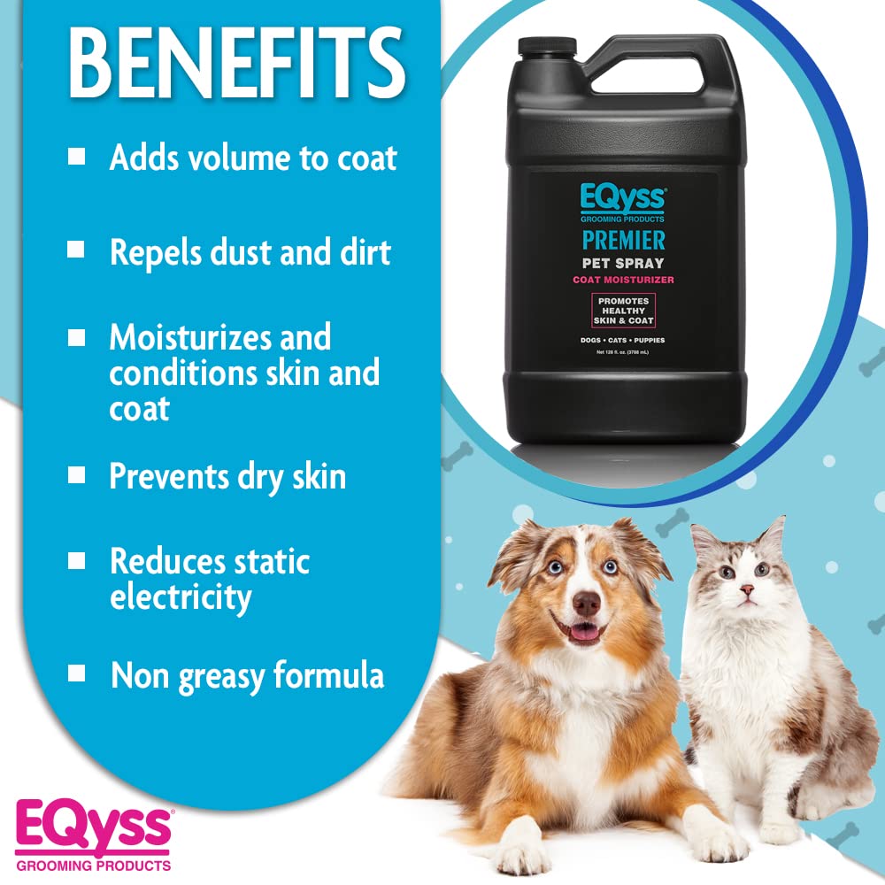 EQyss Premier Pet Spray - Moisturizes & Conditions for Healthy Skin & Coat, Non-greasy, Repels Dust & Dirt - Great for Dogs, Cat