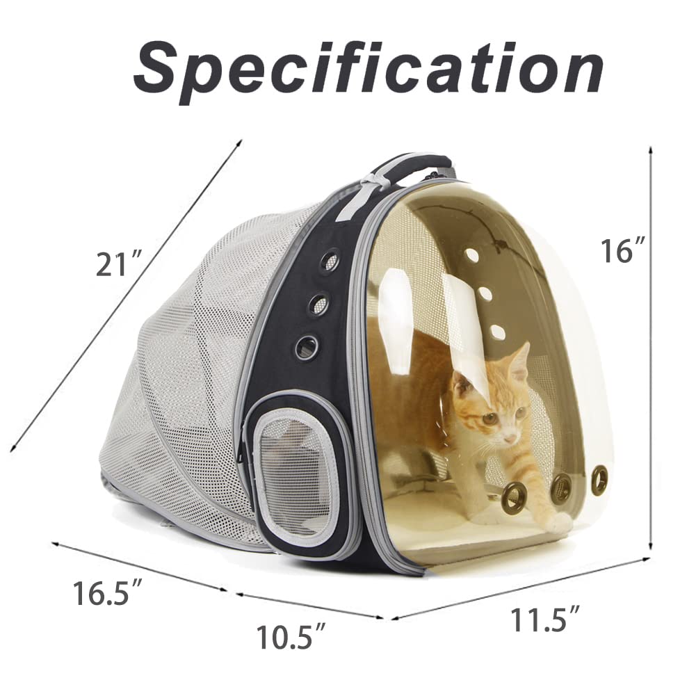 Expandable Cat Backpack Carrier, Fit Up To 12 Lbs, Space Capsule Astronaut Polarized Tinted Bubble Window Pet Backpack For Cat A