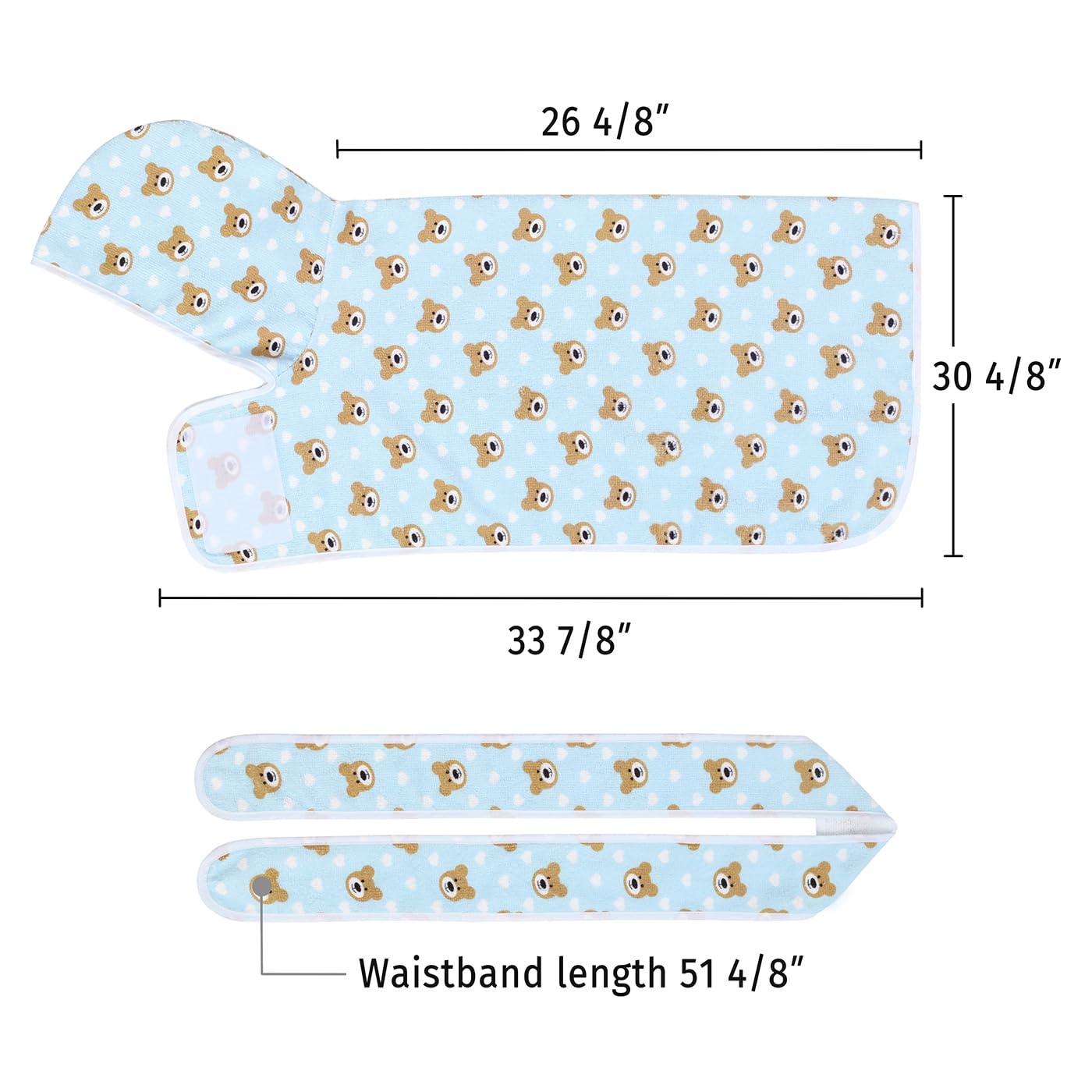 Hde Dog Bathrobe Super Absorbent Quick Drying Towel With Hood For All Dog Breeds Sizes S-Xxl - Teddy Bears - Xl