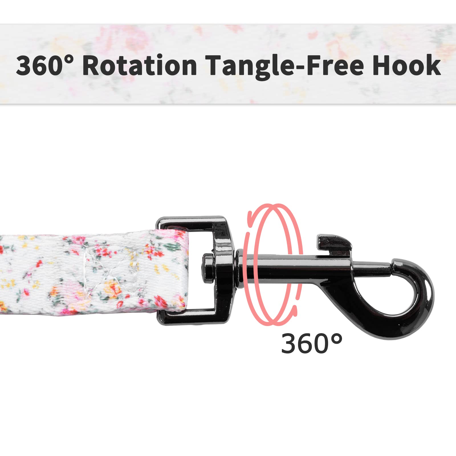 Ihoming Dog Collar And Leash Set For Daily Outdoor Walking Running Training, Floral Sky Design For Medium Boys Girls Dogs Cats P