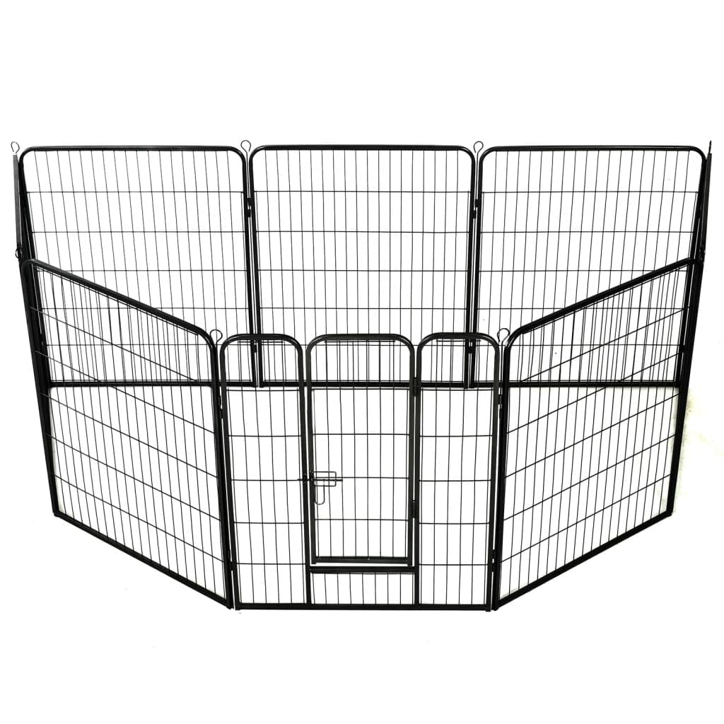 Vidaxl Dog Playpen 8 Panels Steel 31.5''X39.4'' Black