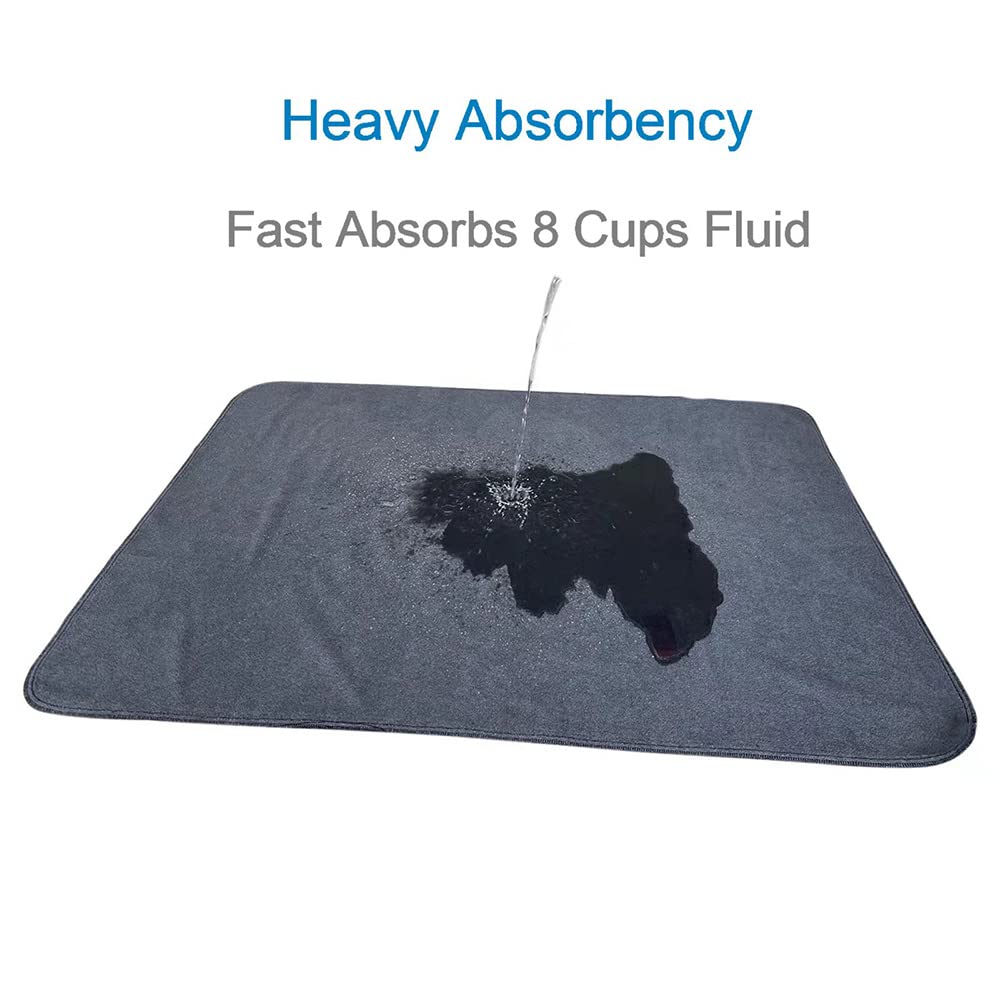 Peepeego Extra Large Non-Slip Dog Pads 72x72, Washable, Fast Absorbent, Waterproof Puppy Training Pads - Gray