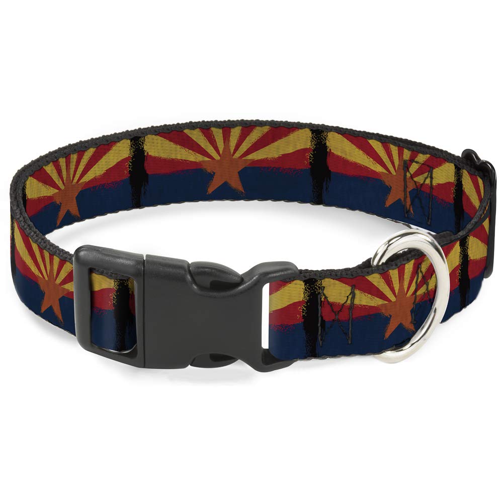Buckle-Down Pc-W30156-Nl Arizona Flag Distressed Painting Plastic Clip Collar, Narrow Large/9-15''