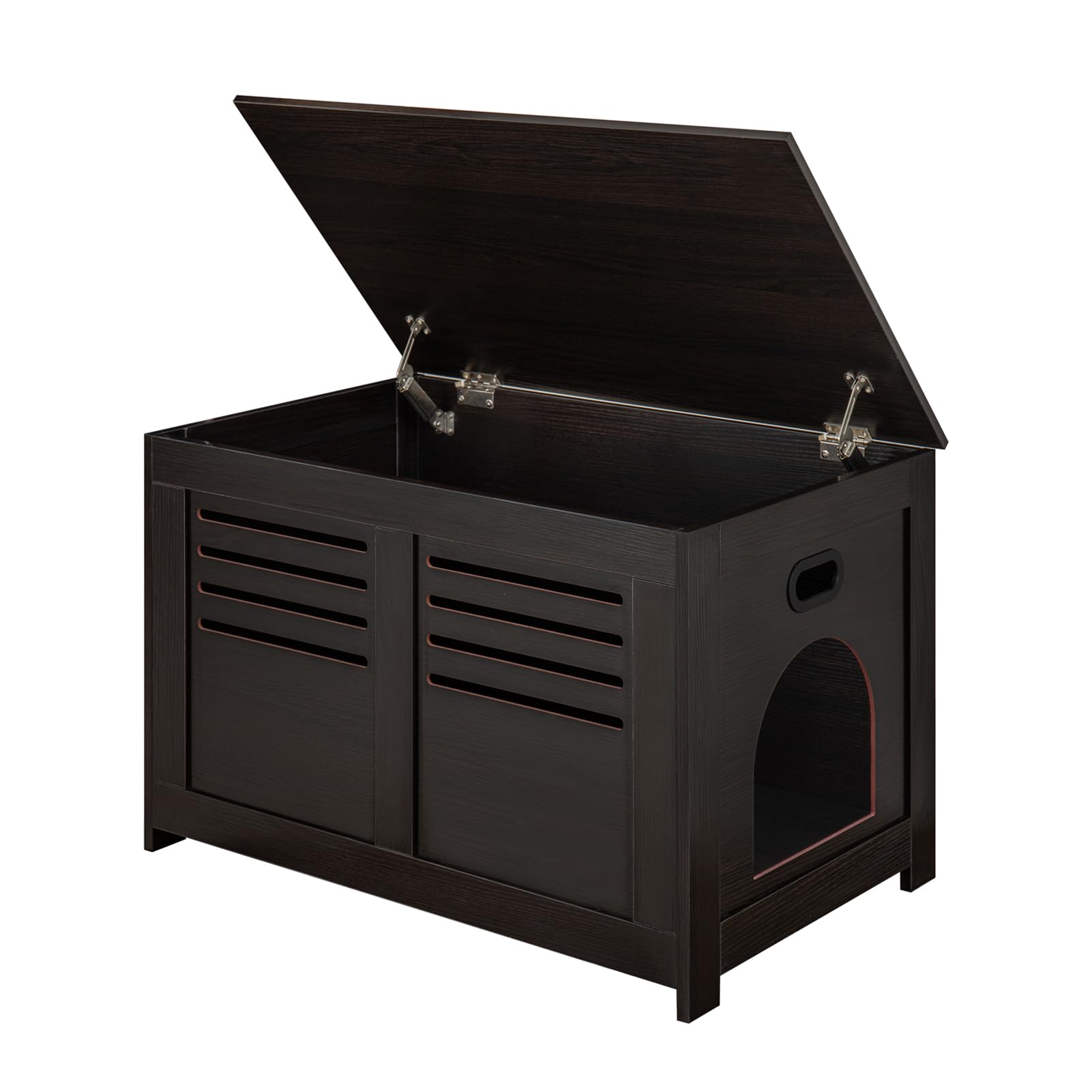 Dinzi Lvj Litter Box Enclosure, Flip Top Litter Box Furniture, Hidden Cat Washroom, Wooden Cat House, End Table, 31.5' L X 19.7