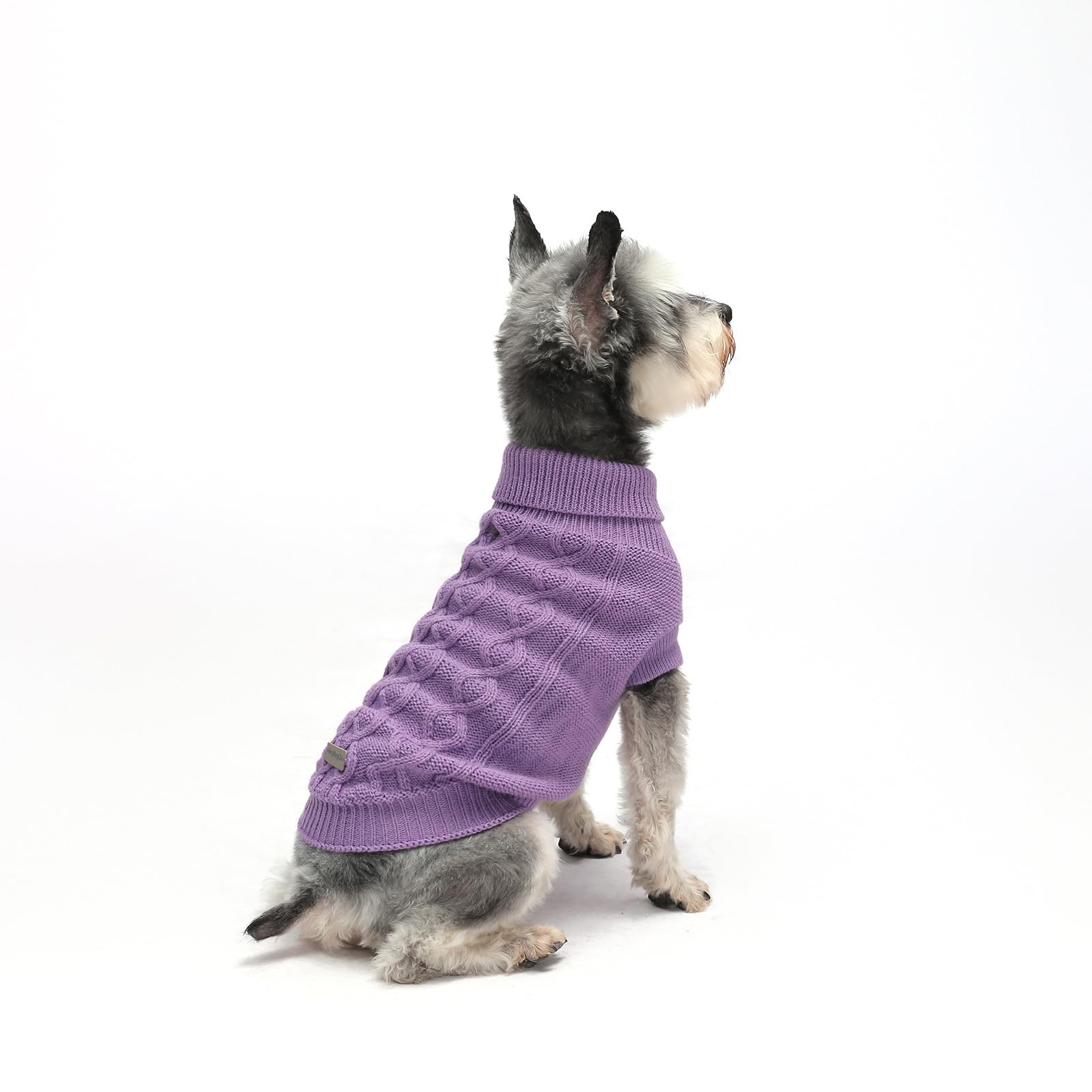 MengMengDa Small Dog Warm Winter Sweater Pet Dog Clothes Dog Knitwear for Small to Medium Breeds Dog Outfits (Purple S)