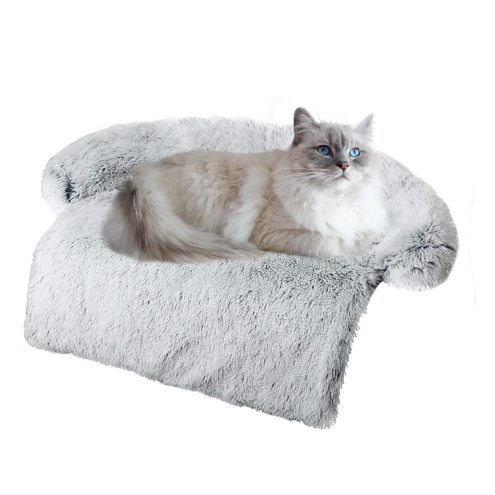 Tinaco Luxurious Calming Dogs/Cats Bed Mats, Washable Removable Couch Cover, Plush Long Fur Mat For Pets, Waterproof Lining, Per