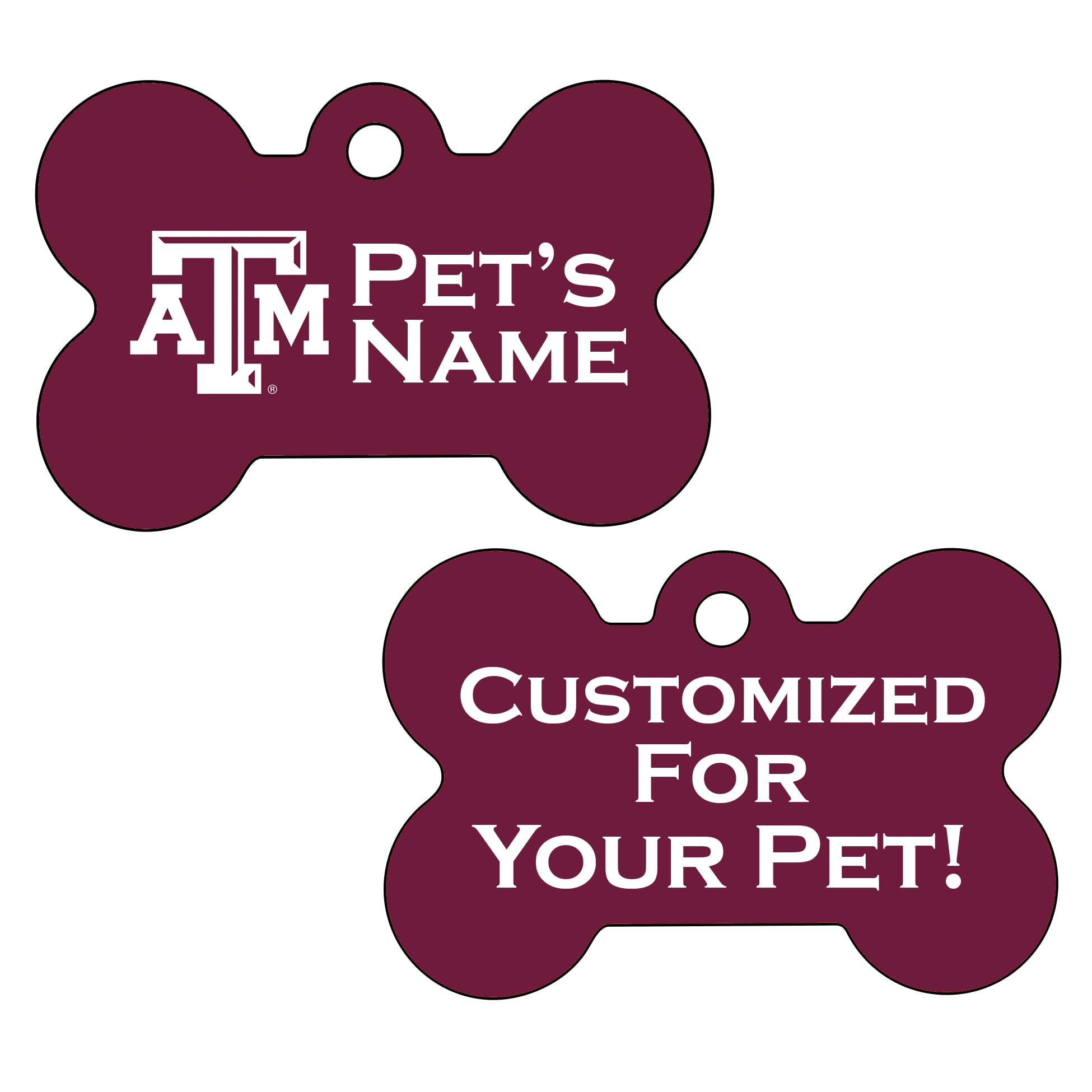 Shopinstapets Texas A&M Aggies 2-Sided Pet Id Dog Tag | Officially Licensed | Personalized For Your Pet