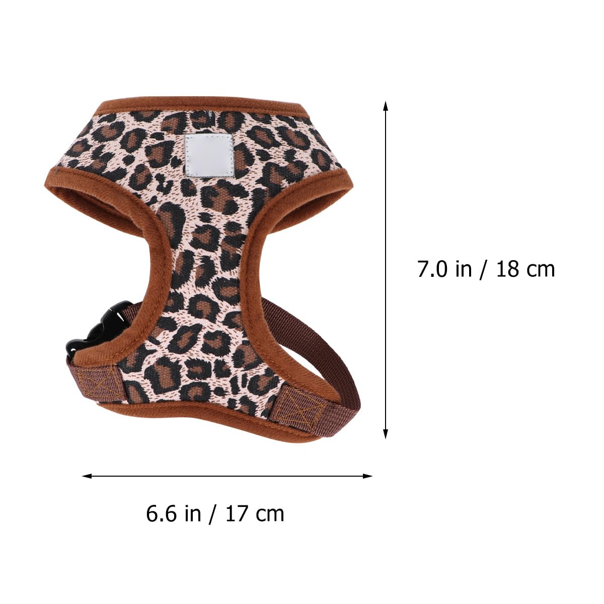 Tehaux Pet Dog Harness Adjustable Leopard Print Canvas Chest Harness For Small Pets Comfortable Fit, Size S