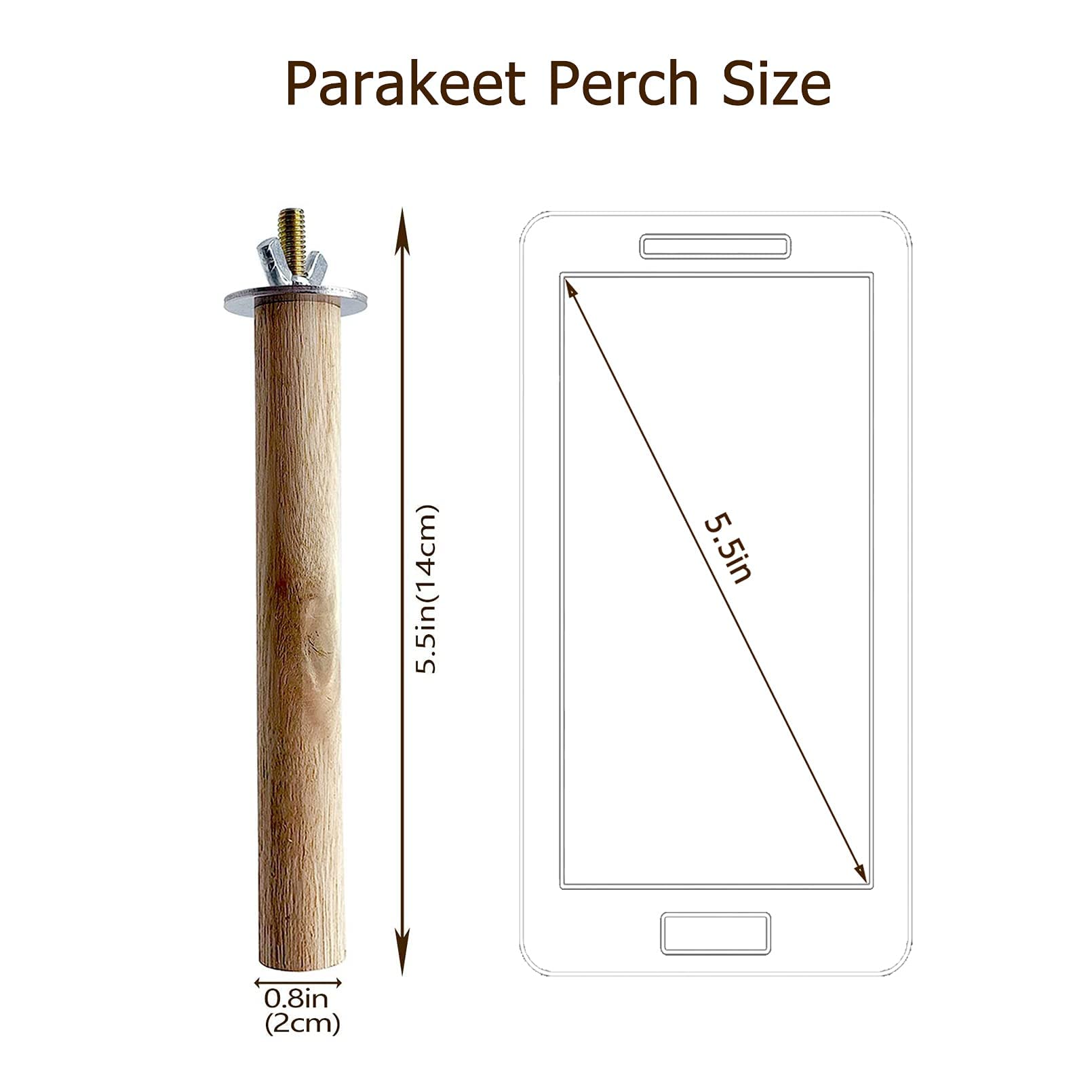 Tfwadmx 8 Pcs Parakeet Perch Bird Stand Toy Natural Wood Platform Grinding Nail Cage Accessories For Small Birds Cockatiels Lovebirds Budgie Parrots