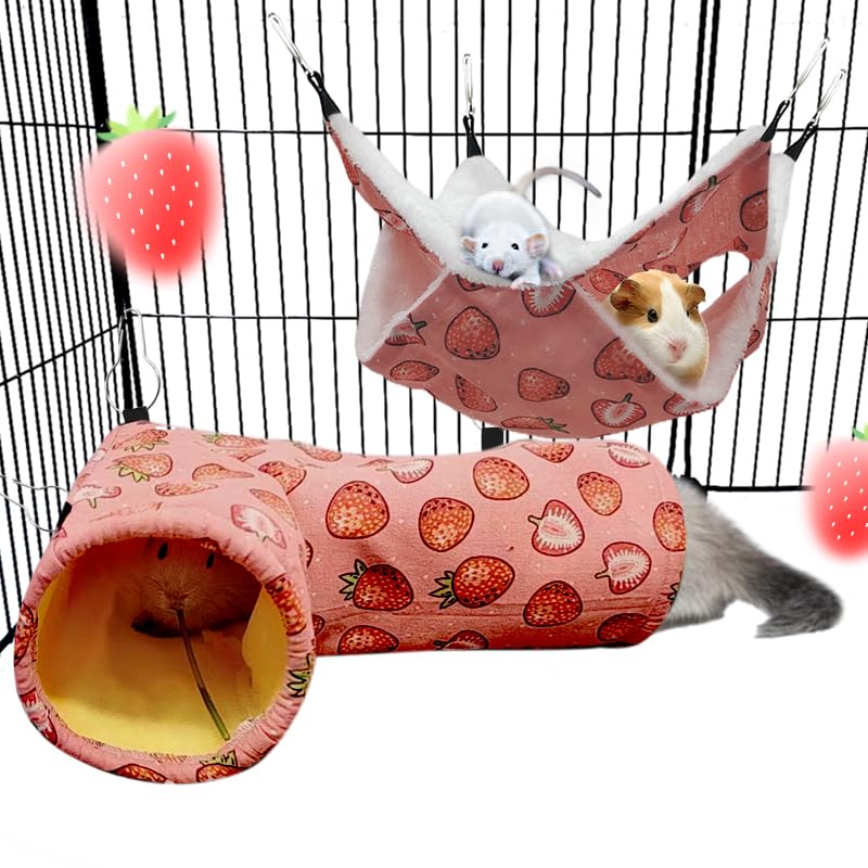 Rat Ferret Hammock Toys Cage Accessories, Guinea Pig Hideout Tunnel, Warm Bed For Rat Ferret Guinea Pig Sleep Hide And Play (1.H