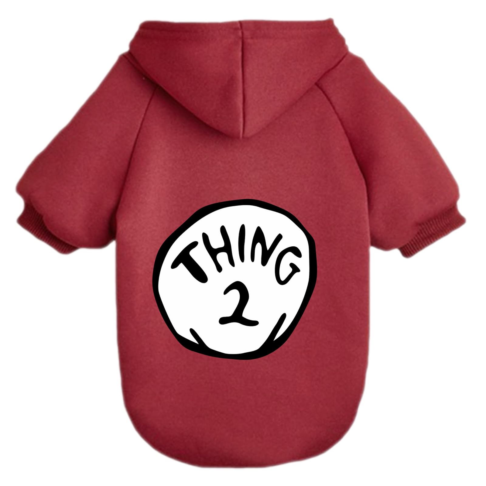 Cayxatiu Dog Hoodie Pet Clothes For Small Dogs Thing 2 Printed Hoodies Medium Puppy Hooded Sweatshirt Pullover Outfit(Wine Red,X