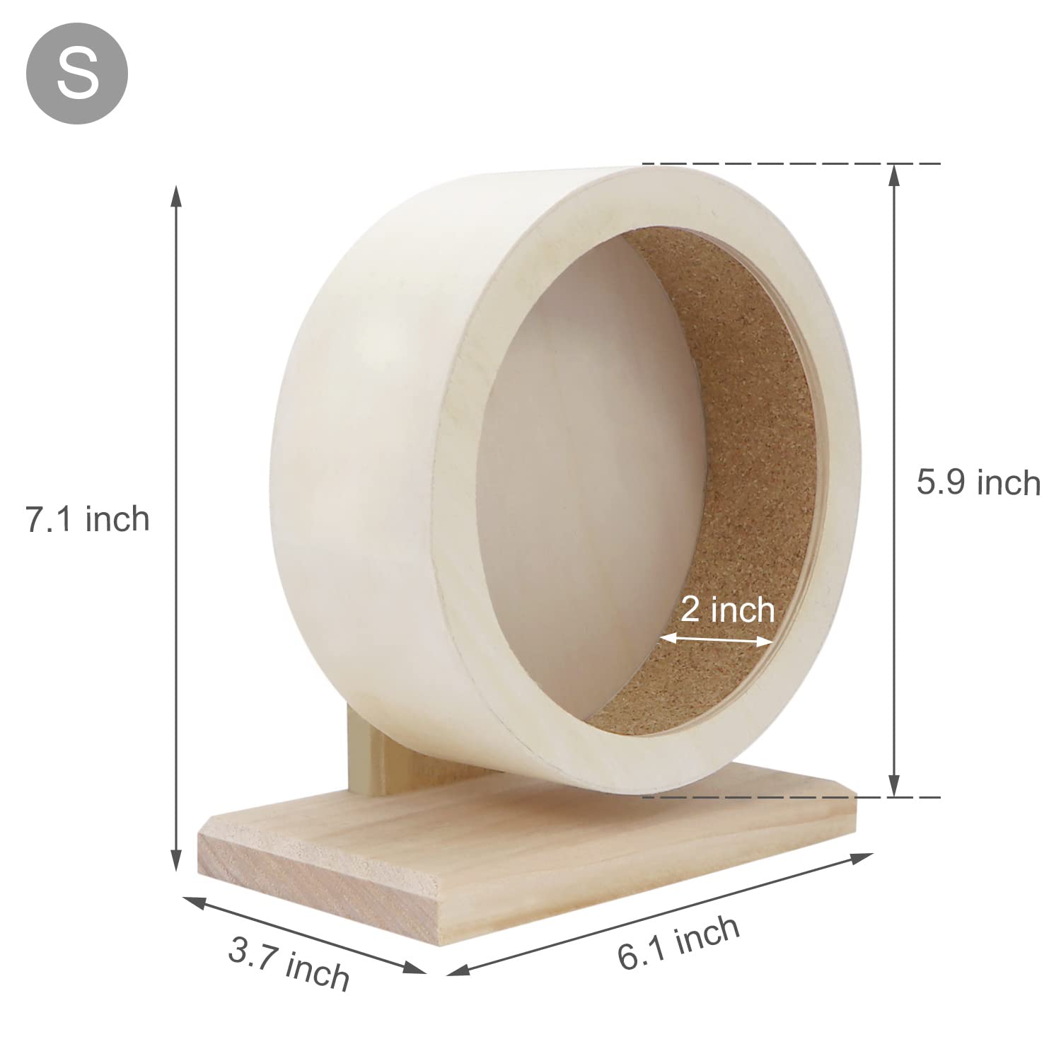 Small Pets Exercise Wheel Hamster Wooden Mute Running Spinner Wheel Play Toy For Rat Gerbil Mice Chinchillas Hedgehogs Guinea Pigs (S)