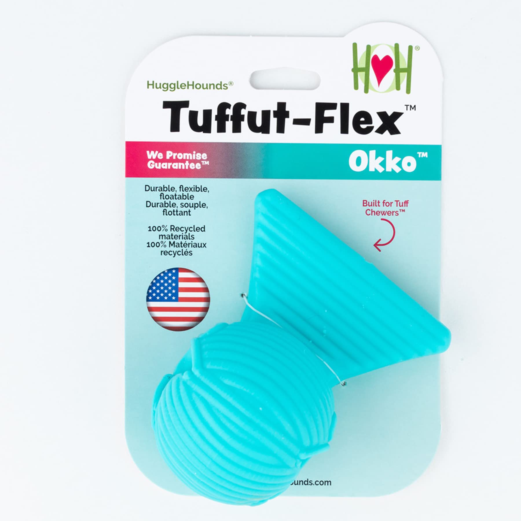 Hugglehounds Dog Toy For Aggressive Chewers - Extra Durable Interactive Toy For Dogs - Tug Of War Chew Toy For All Breed - Non-Toxic Rubber| Made In Usa (Wee, Okko)